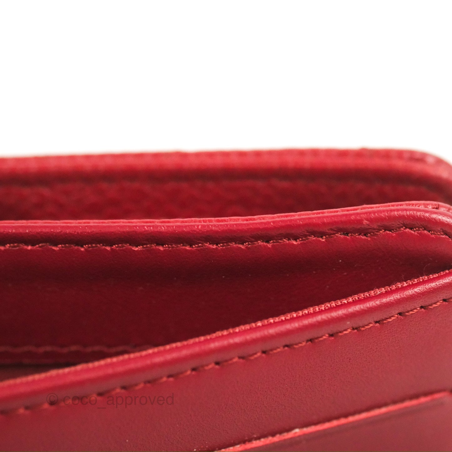Chanel Classic French Wallet Quilted Red Caviar Silver Hardware