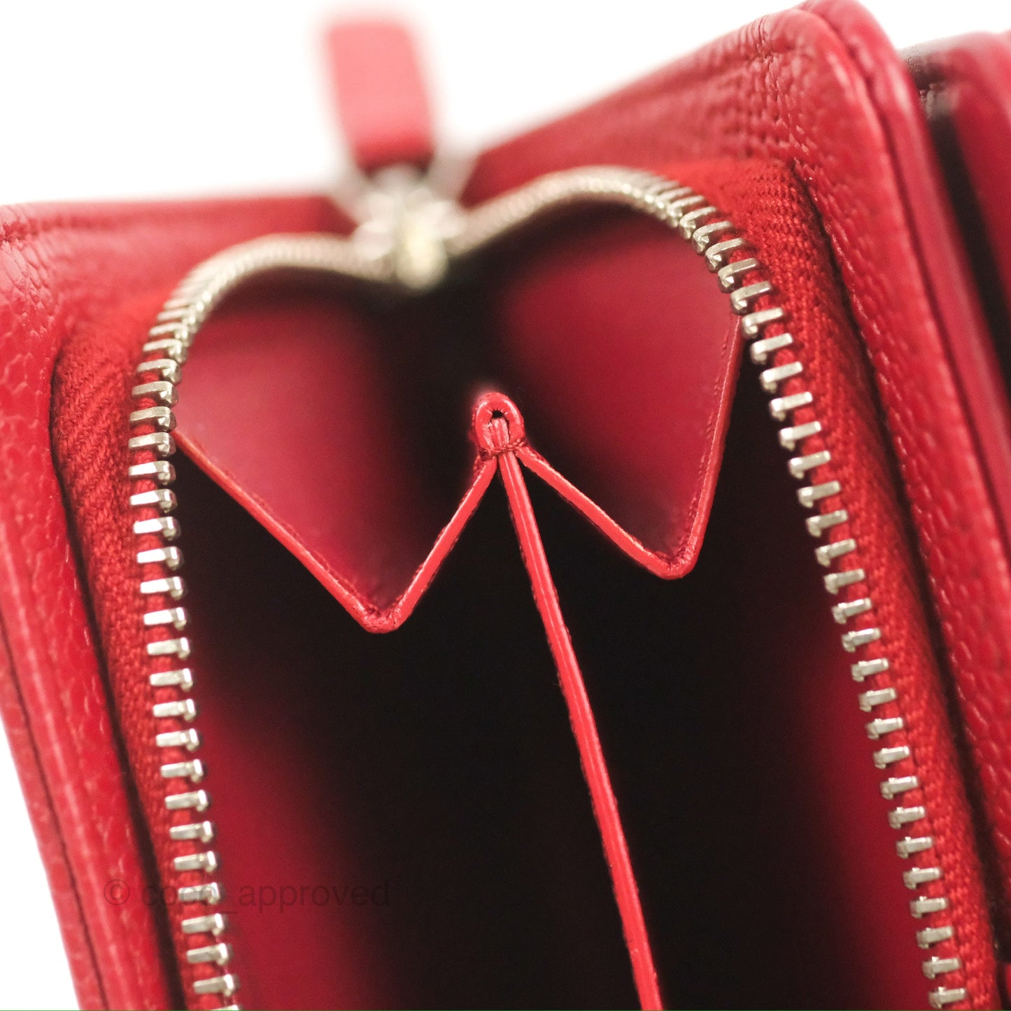 Chanel Classic French Wallet Quilted Red Caviar Silver Hardware