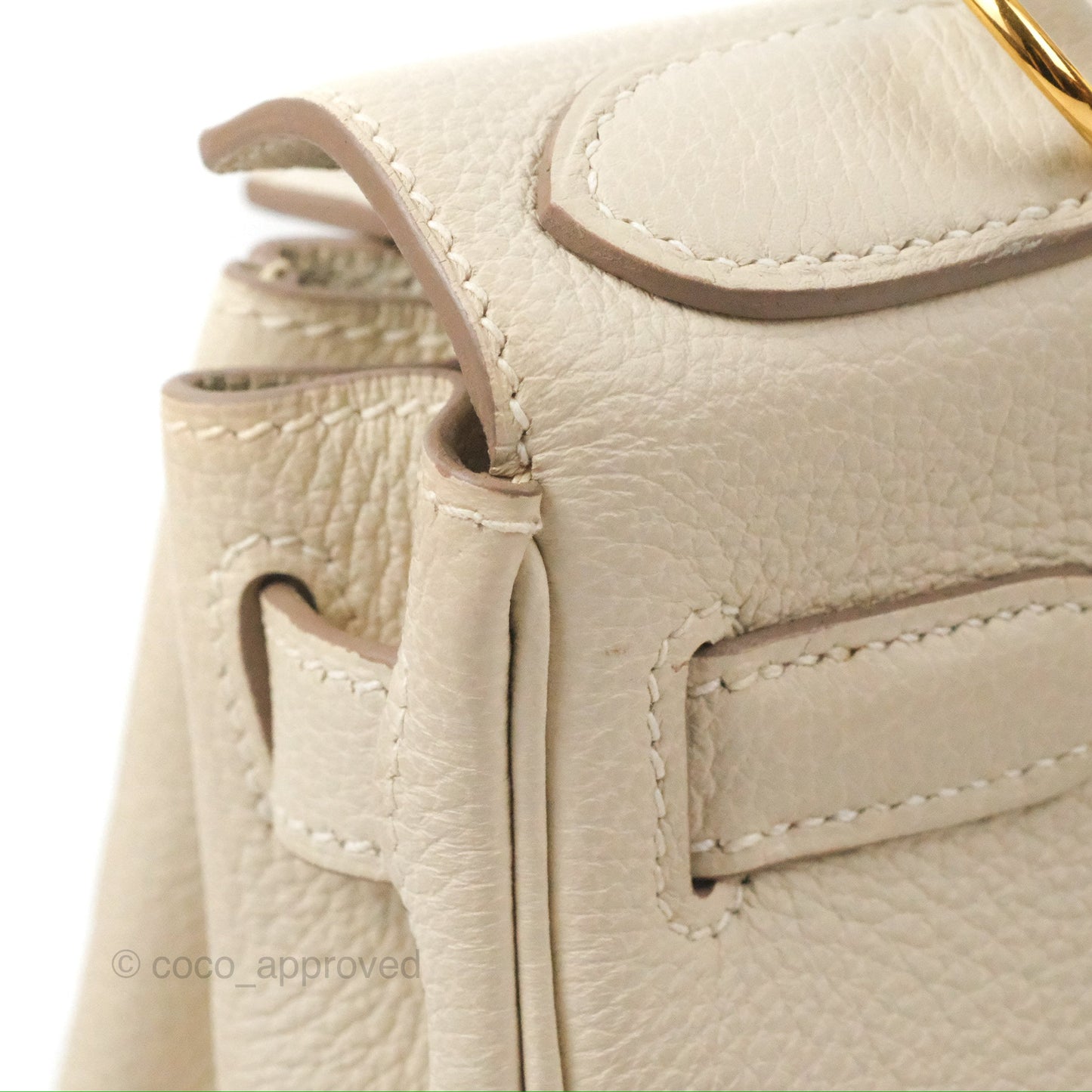 Hermès Kelly Retourne 28 Craie Togo Gold Hardware