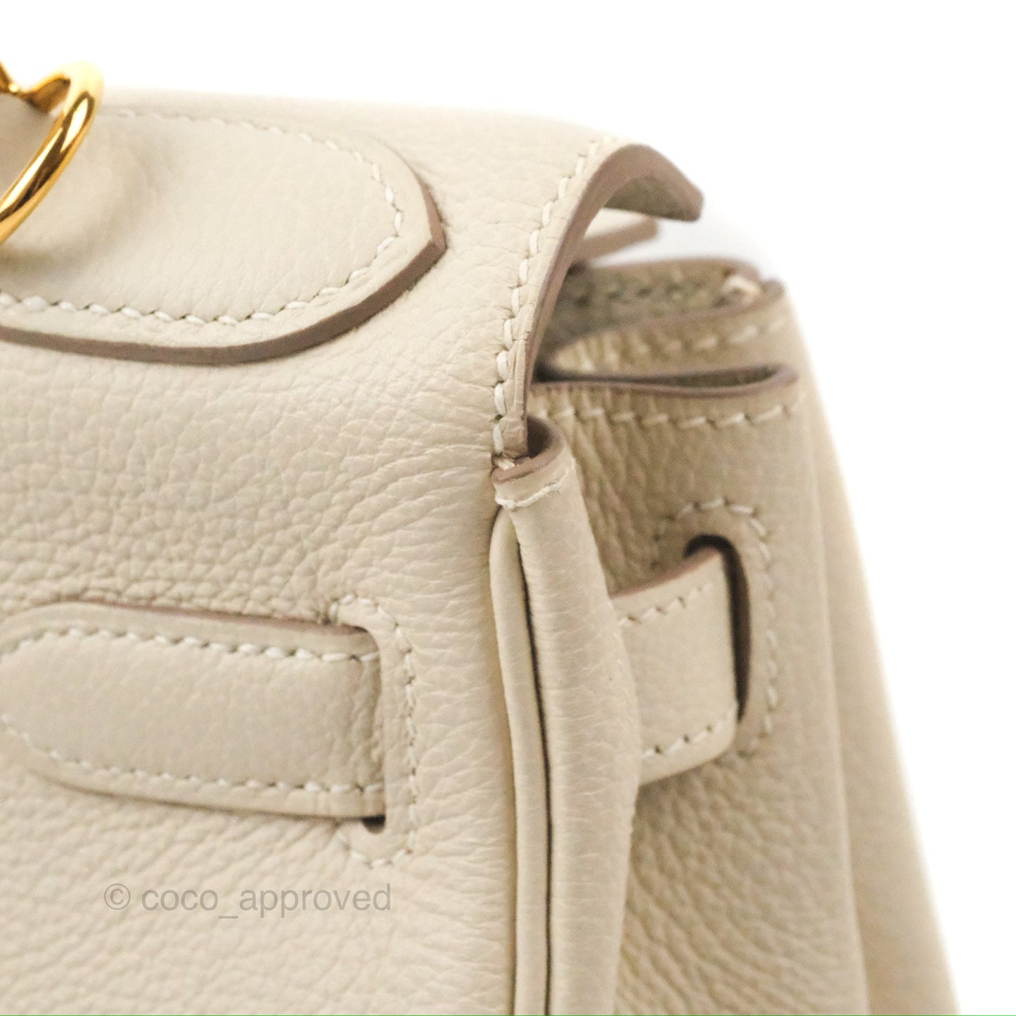 Hermès Kelly Retourne 28 Craie Togo Gold Hardware