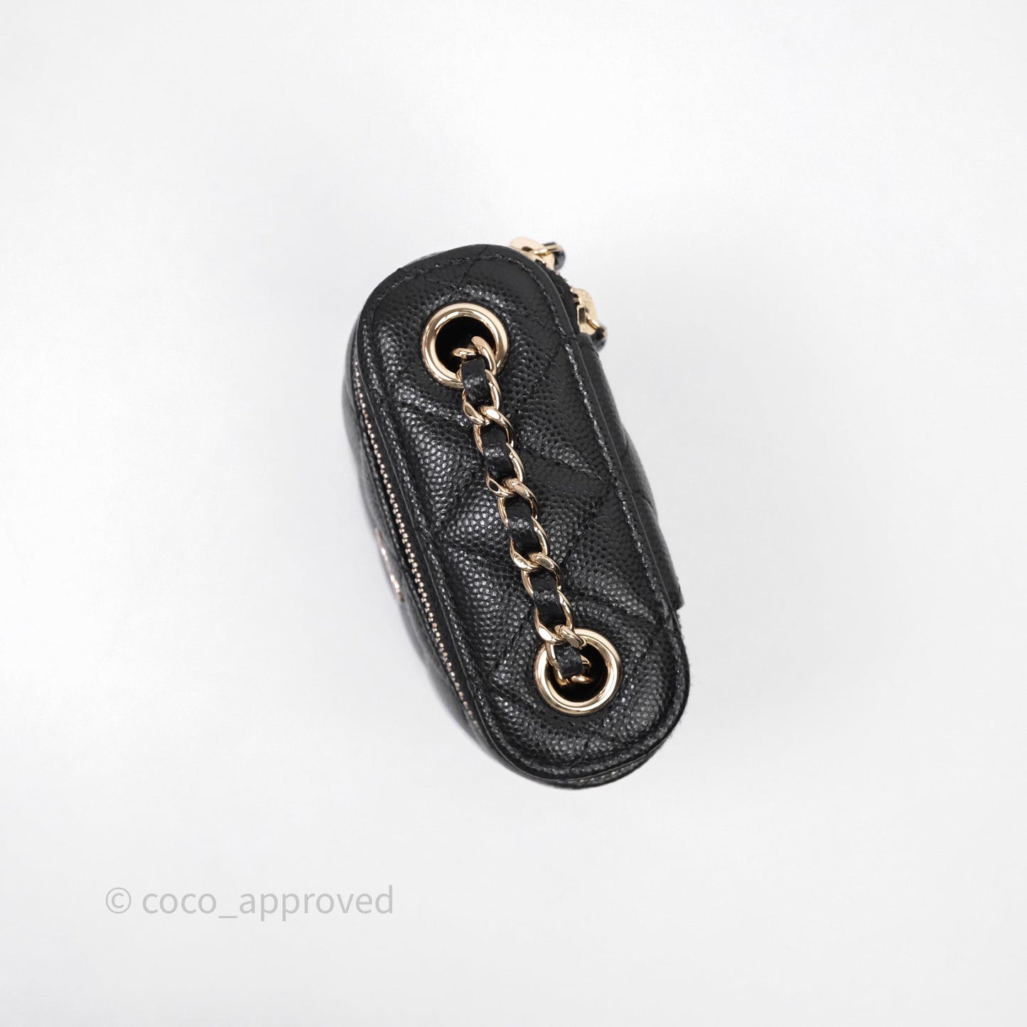 Chanel Classic Mini Vanity With Chain Black Caviar Gold Hardware