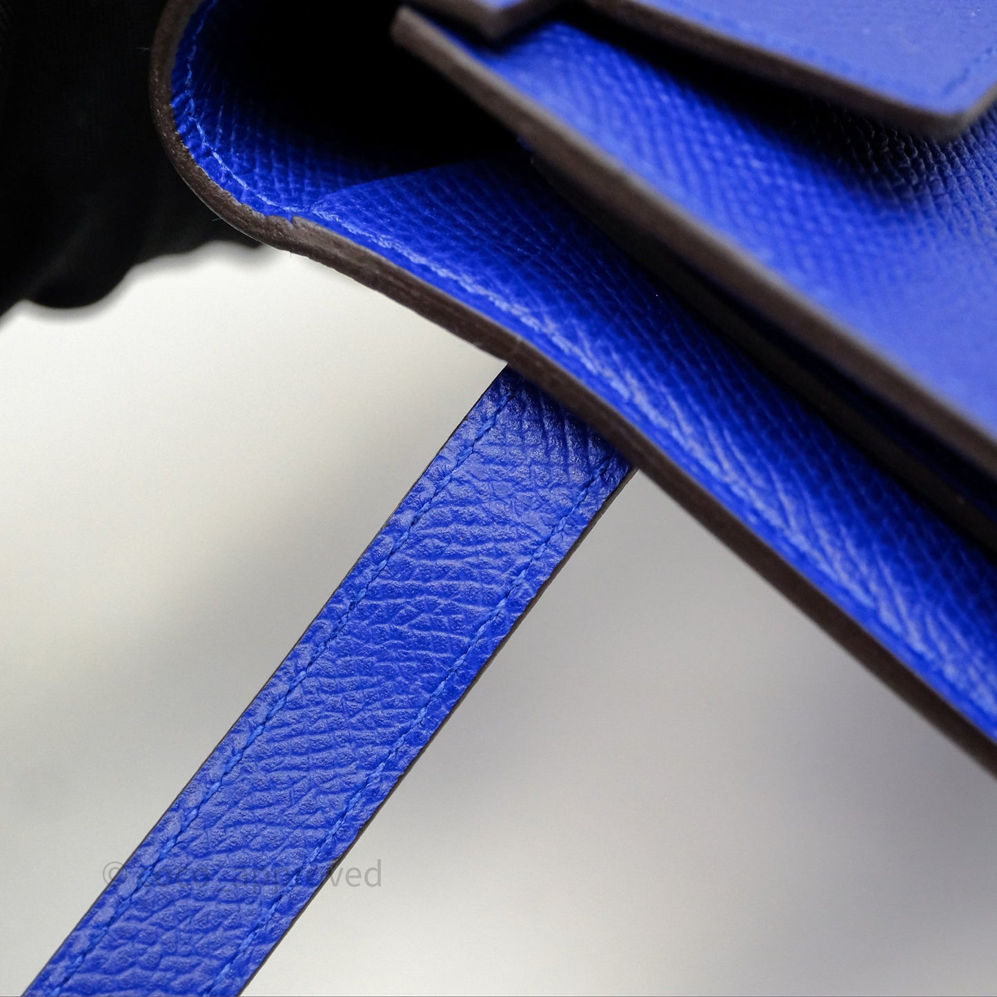 Hermès Kelly Wallet Bleu Électrique 7T Epsom Palladium Hardware