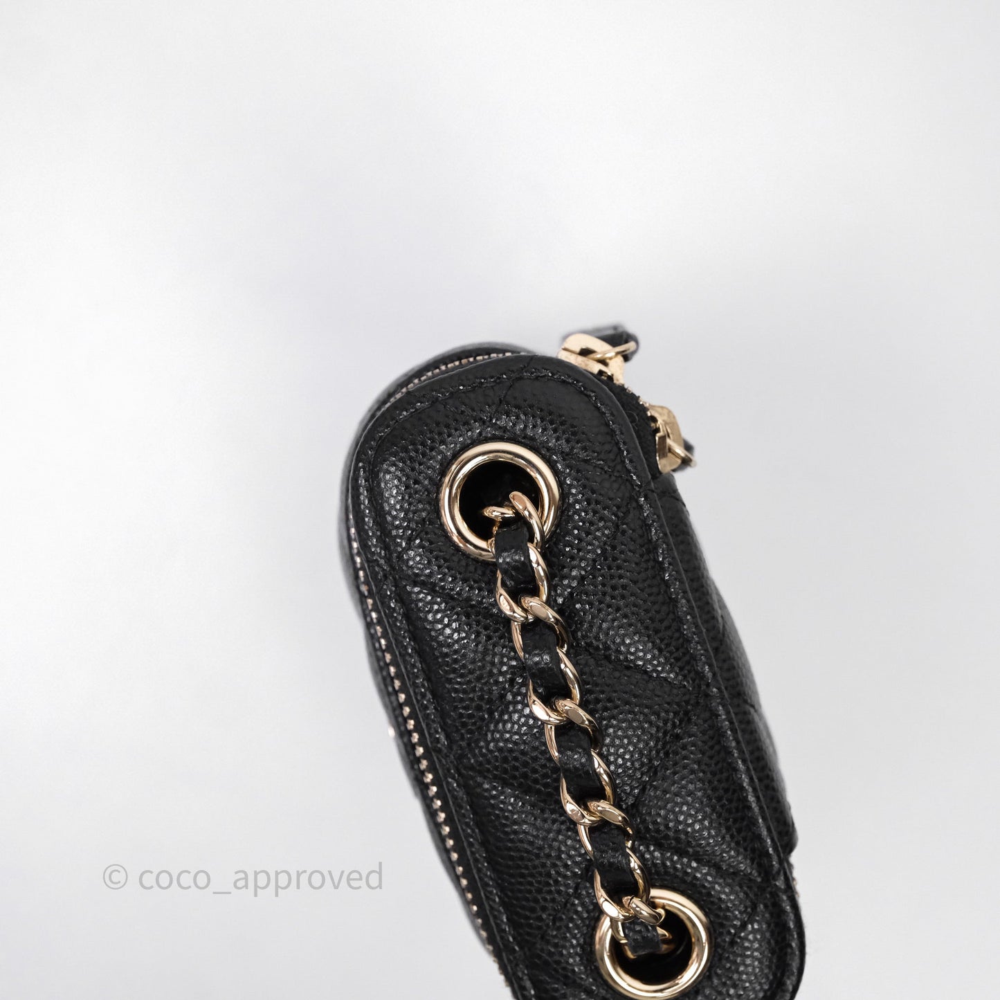 Chanel Classic Mini Vanity With Chain Black Caviar Gold Hardware