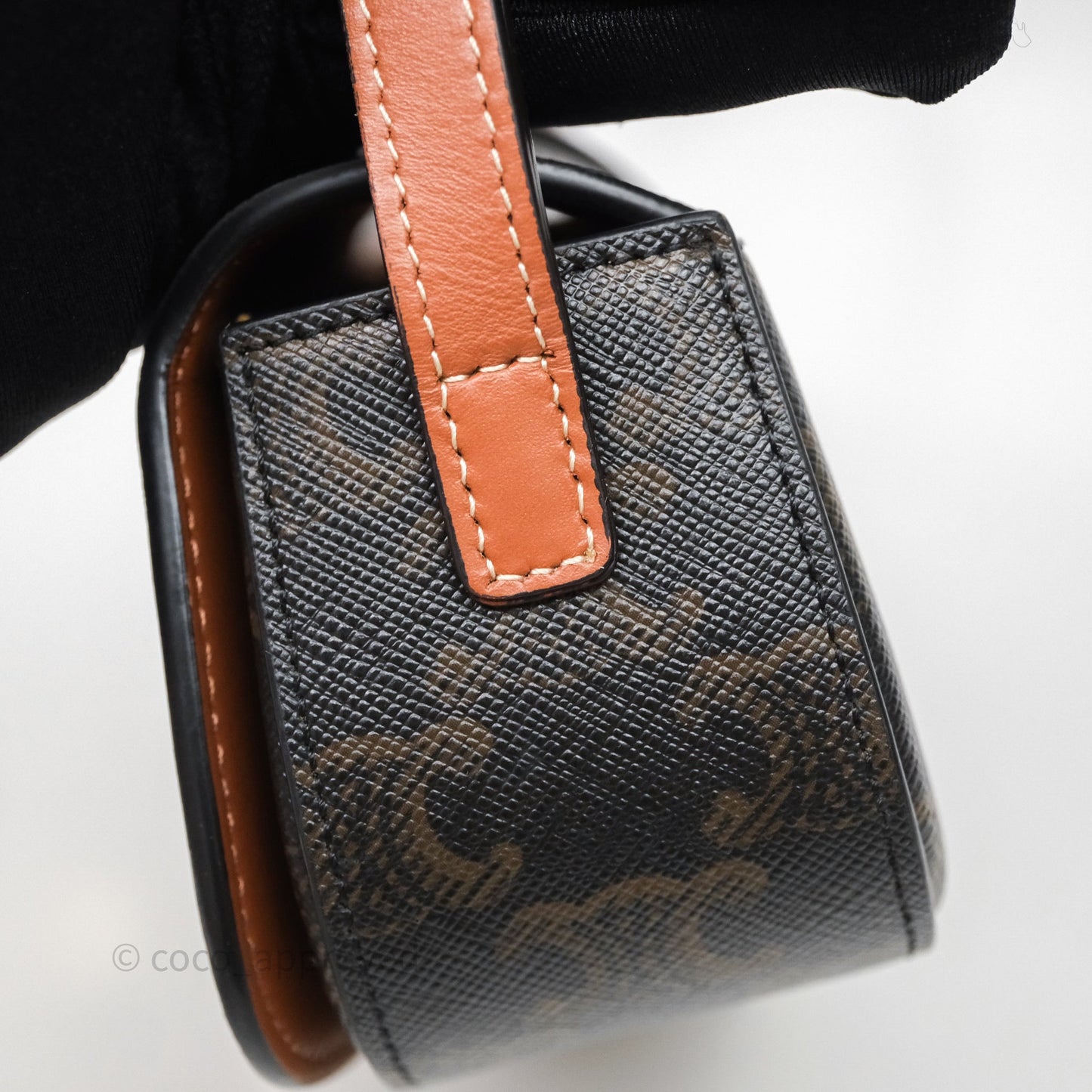 Celine Clutch on Strap Tabou Triomphe Canvas Tan Calfskin