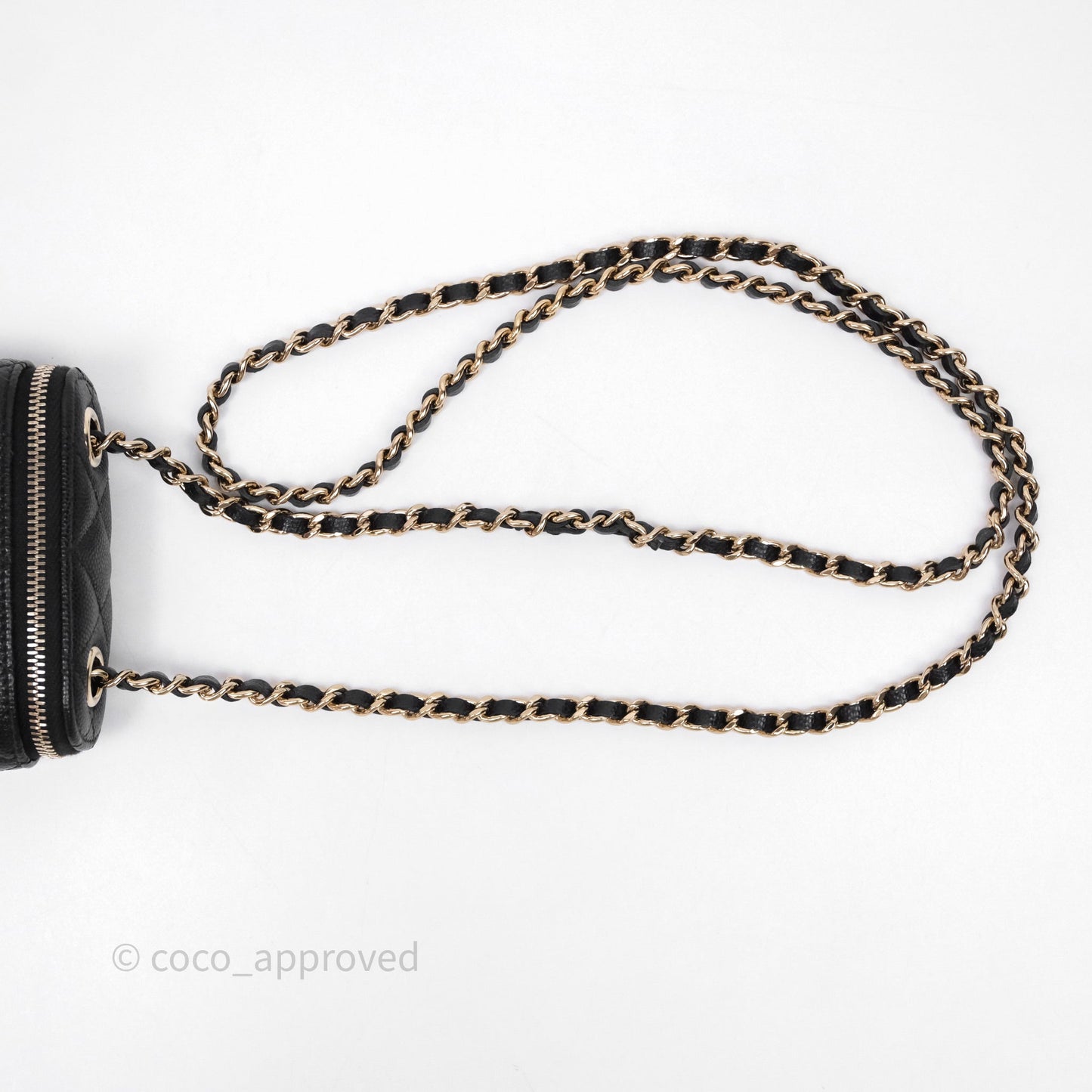 Chanel Classic Mini Vanity With Chain Black Caviar Gold Hardware