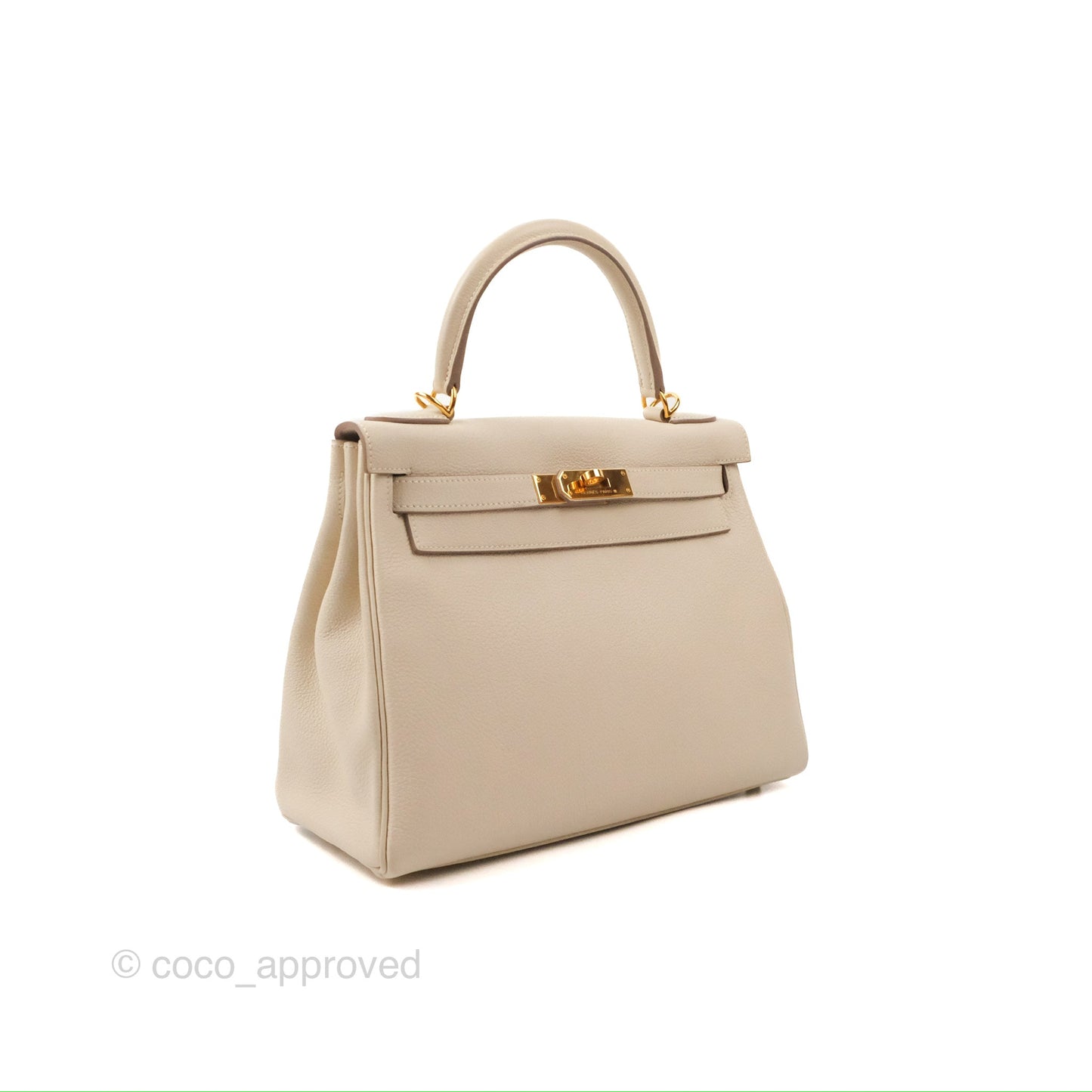 Hermès Kelly Retourne 28 Craie Togo Gold Hardware