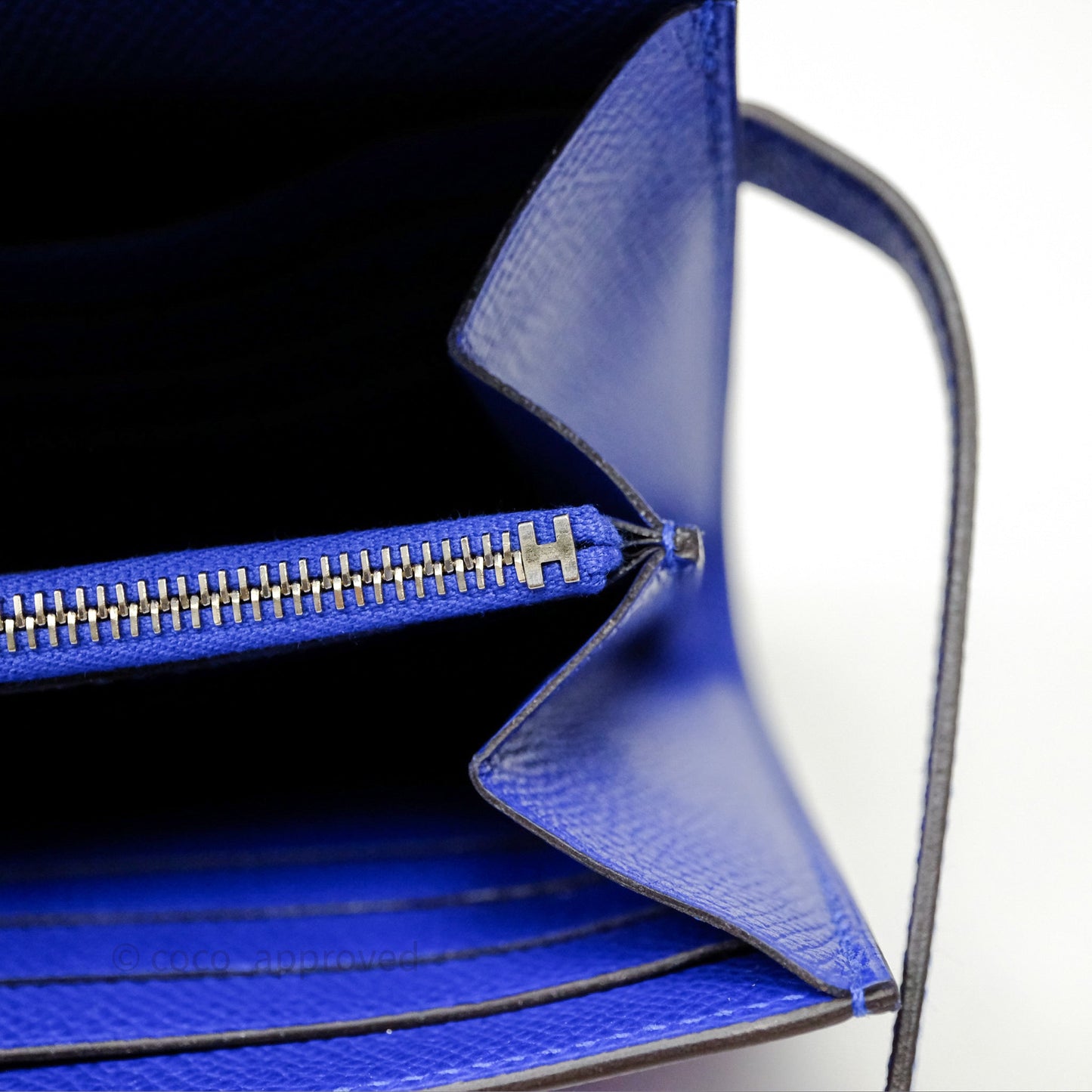 Hermès Kelly Wallet Bleu Électrique 7T Epsom Palladium Hardware