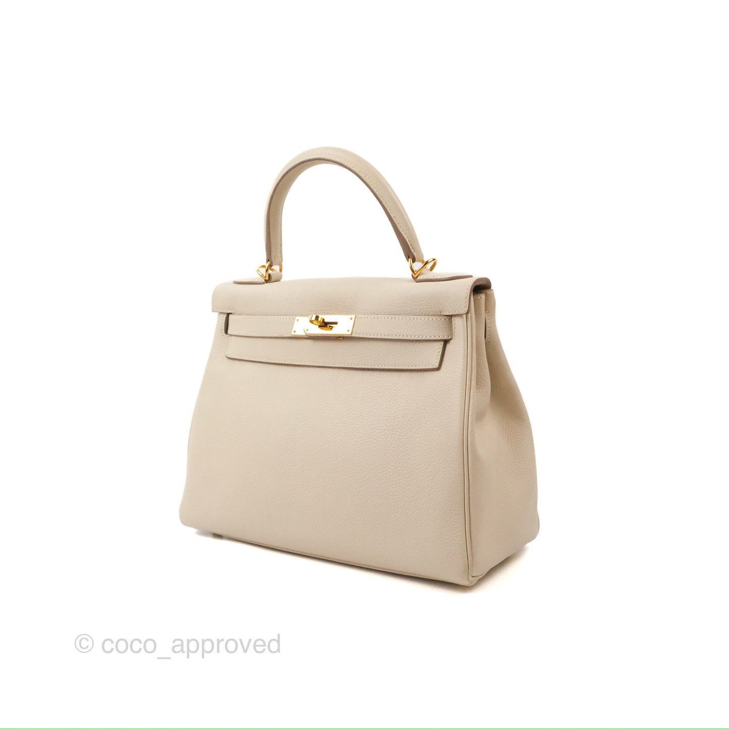 Hermès Kelly Retourne 28 Craie Togo Gold Hardware