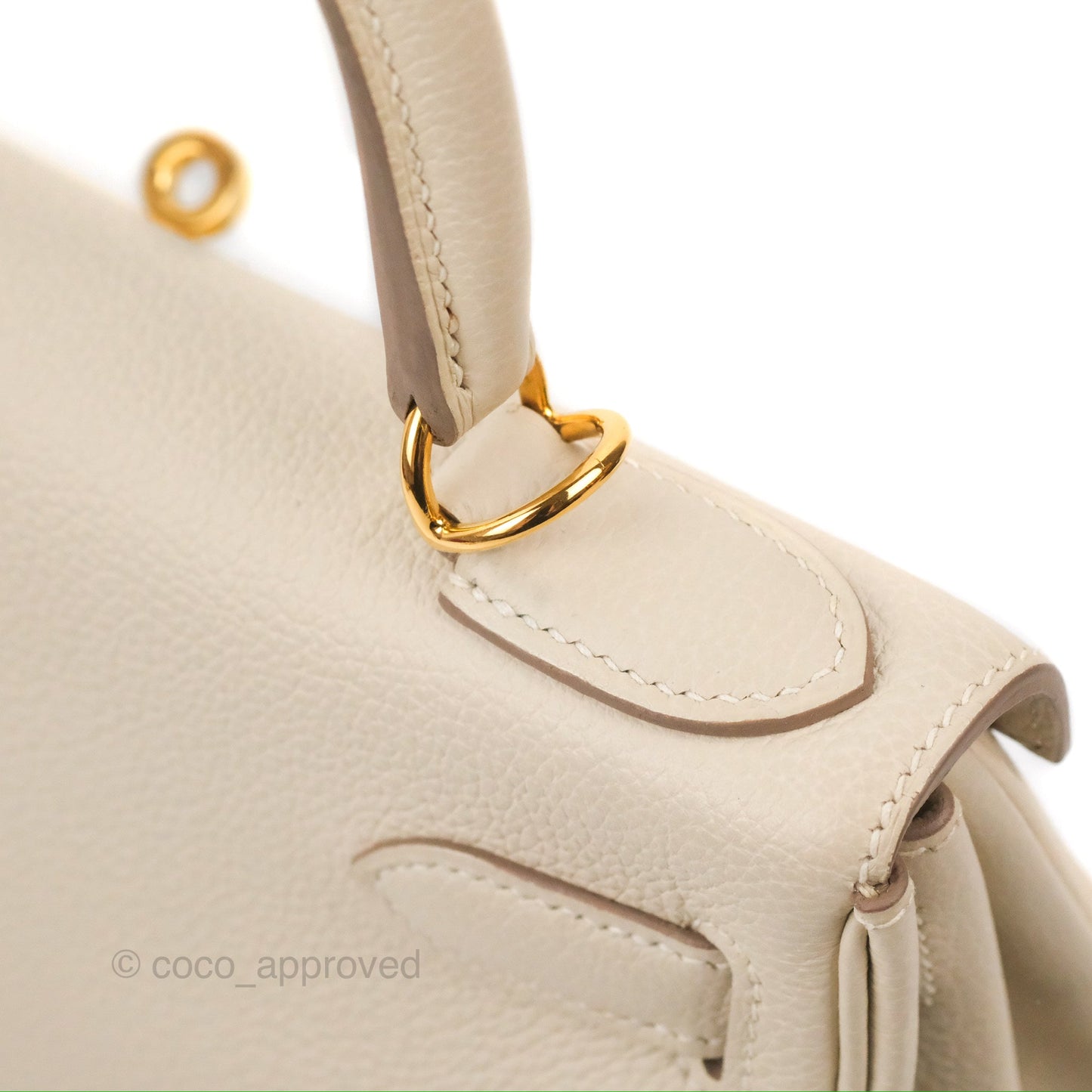 Hermès Kelly Retourne 28 Craie Togo Gold Hardware