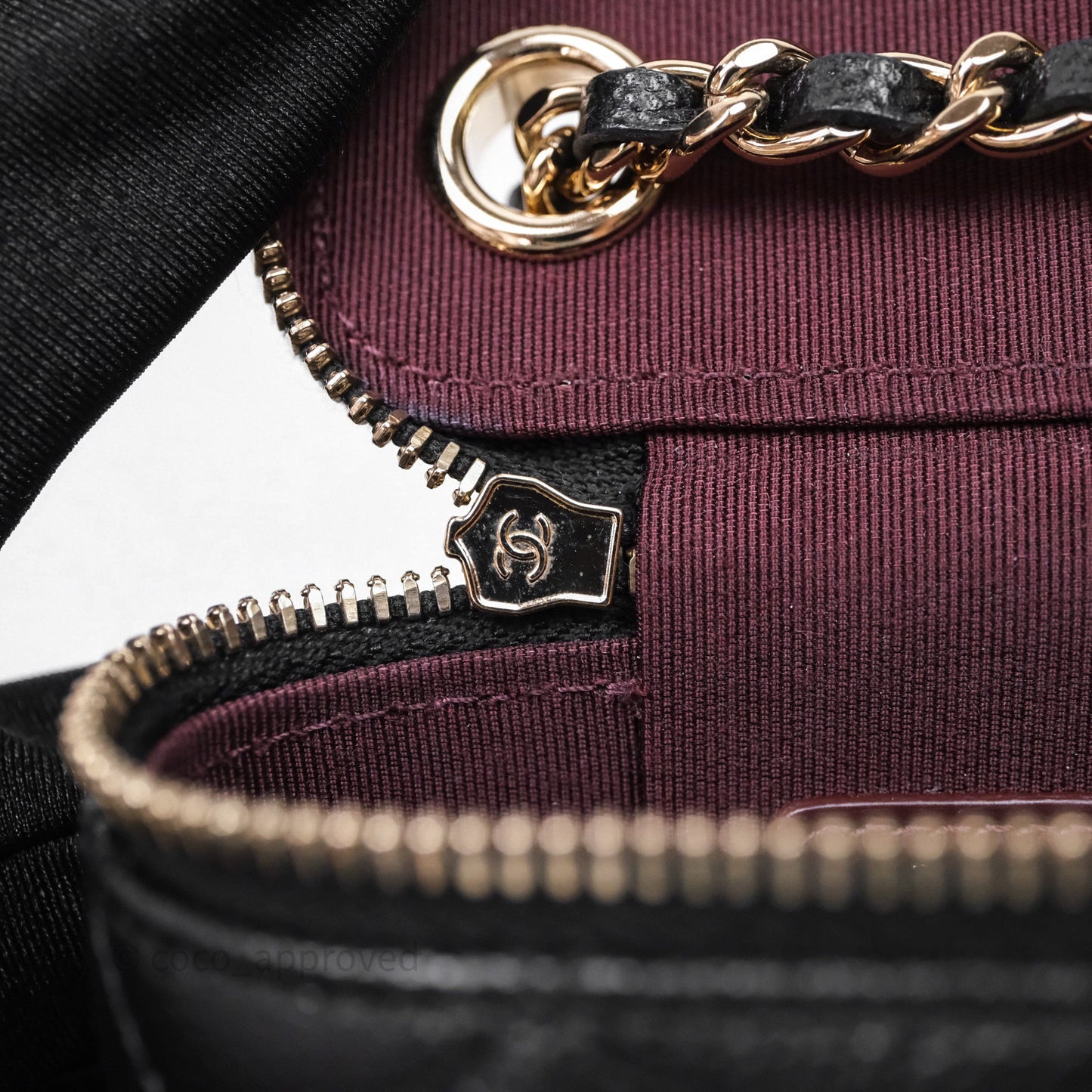 Chanel Classic Mini Vanity With Chain Black Caviar Gold Hardware