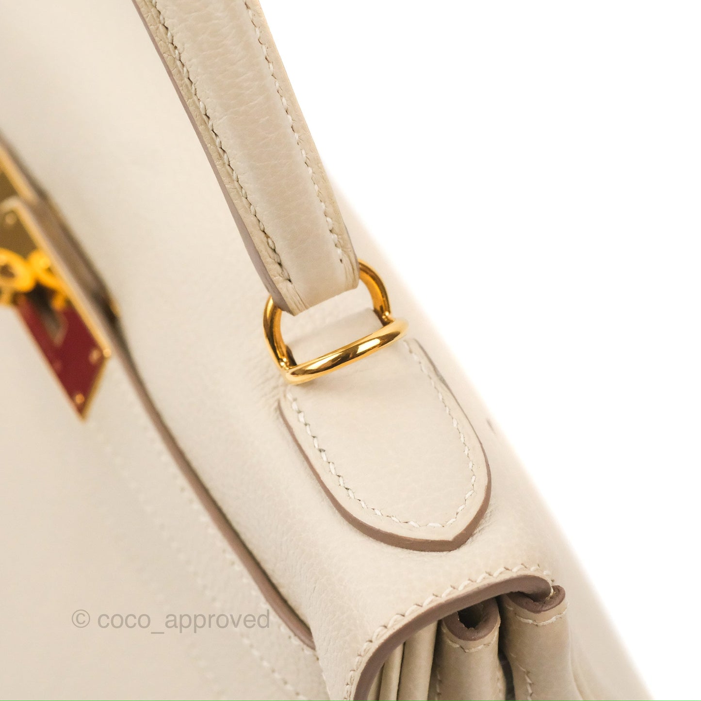 Hermès Kelly Retourne 28 Craie Togo Gold Hardware