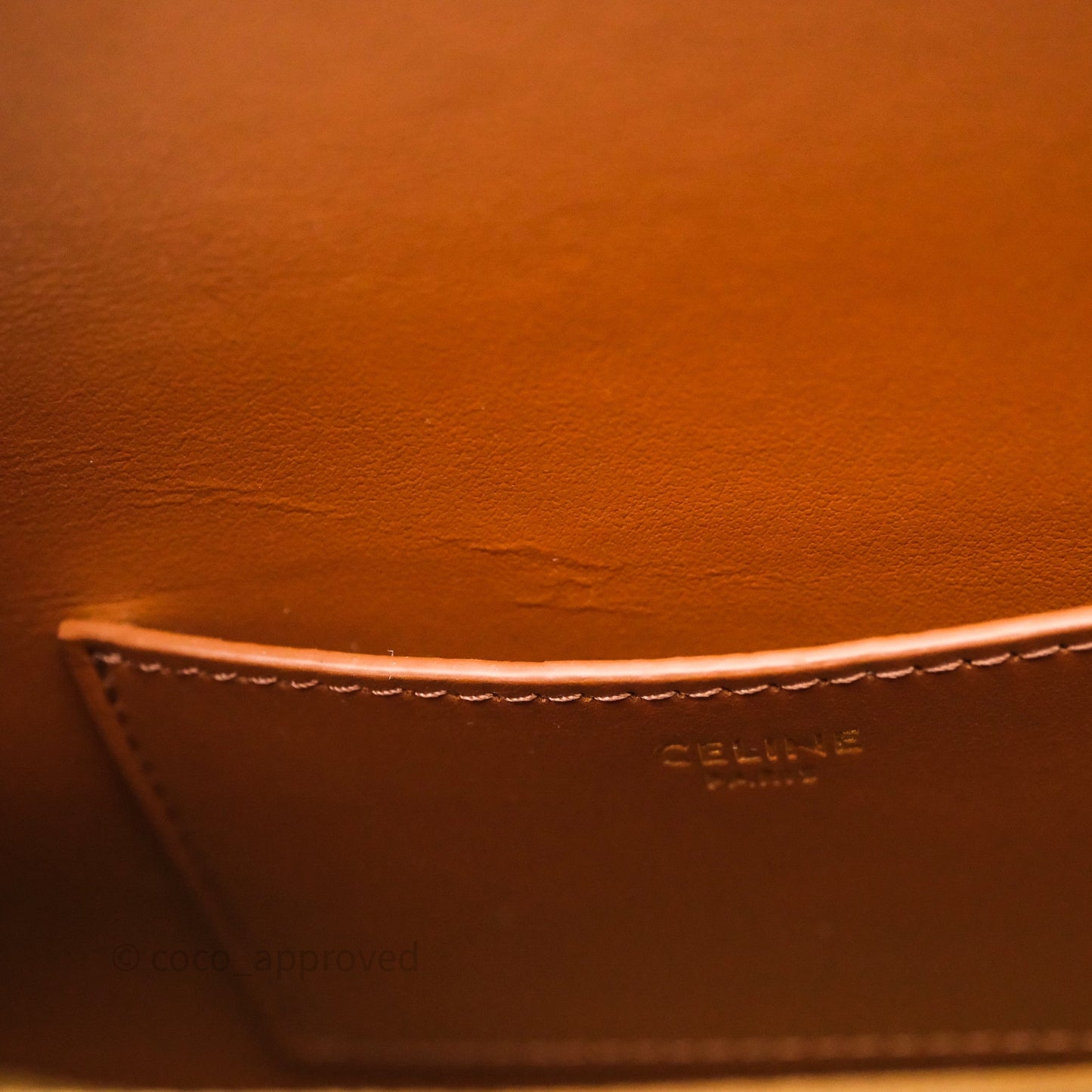 Celine Clutch on Strap Tabou Triomphe Canvas Tan Calfskin
