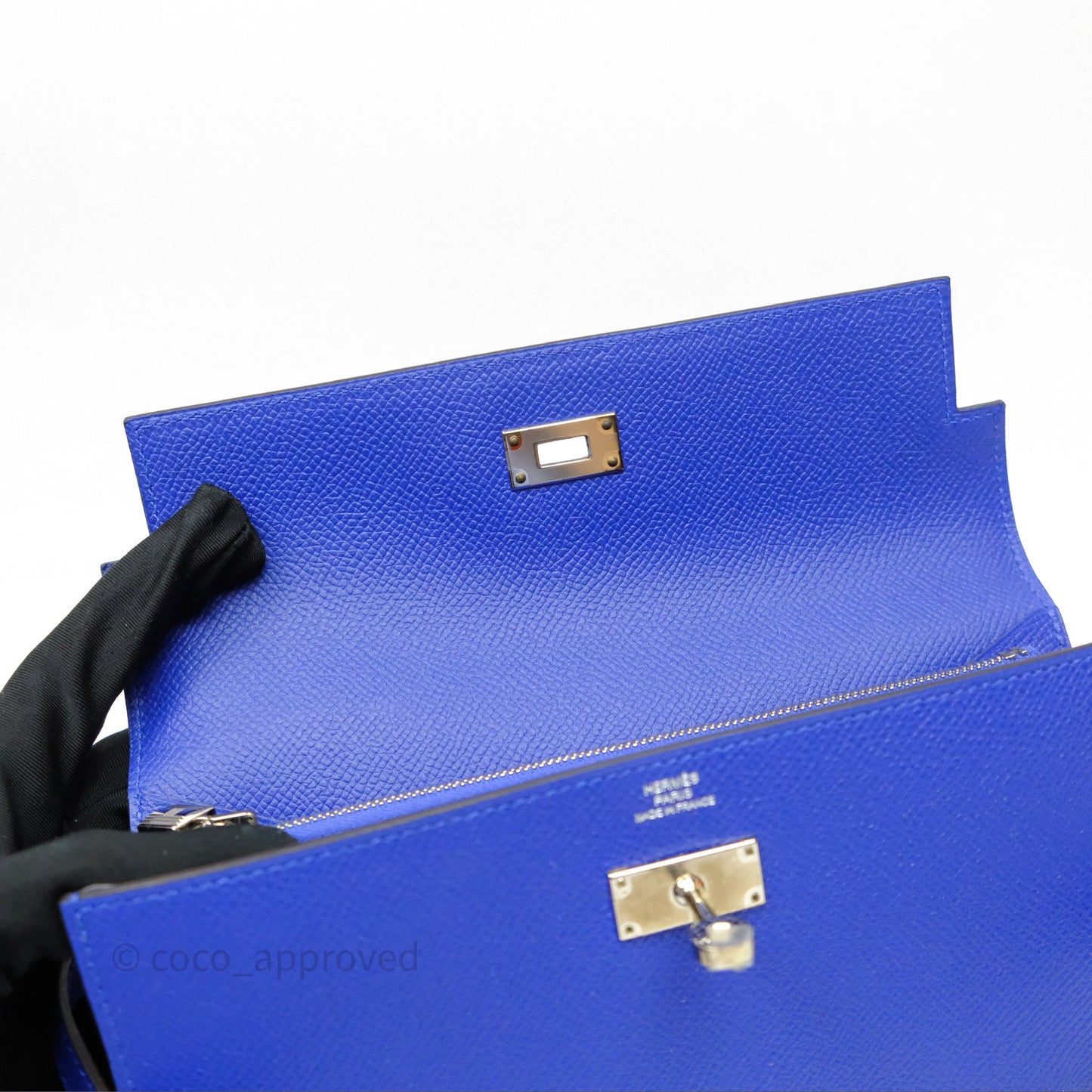 Hermès Kelly Wallet Bleu Électrique 7T Epsom Palladium Hardware