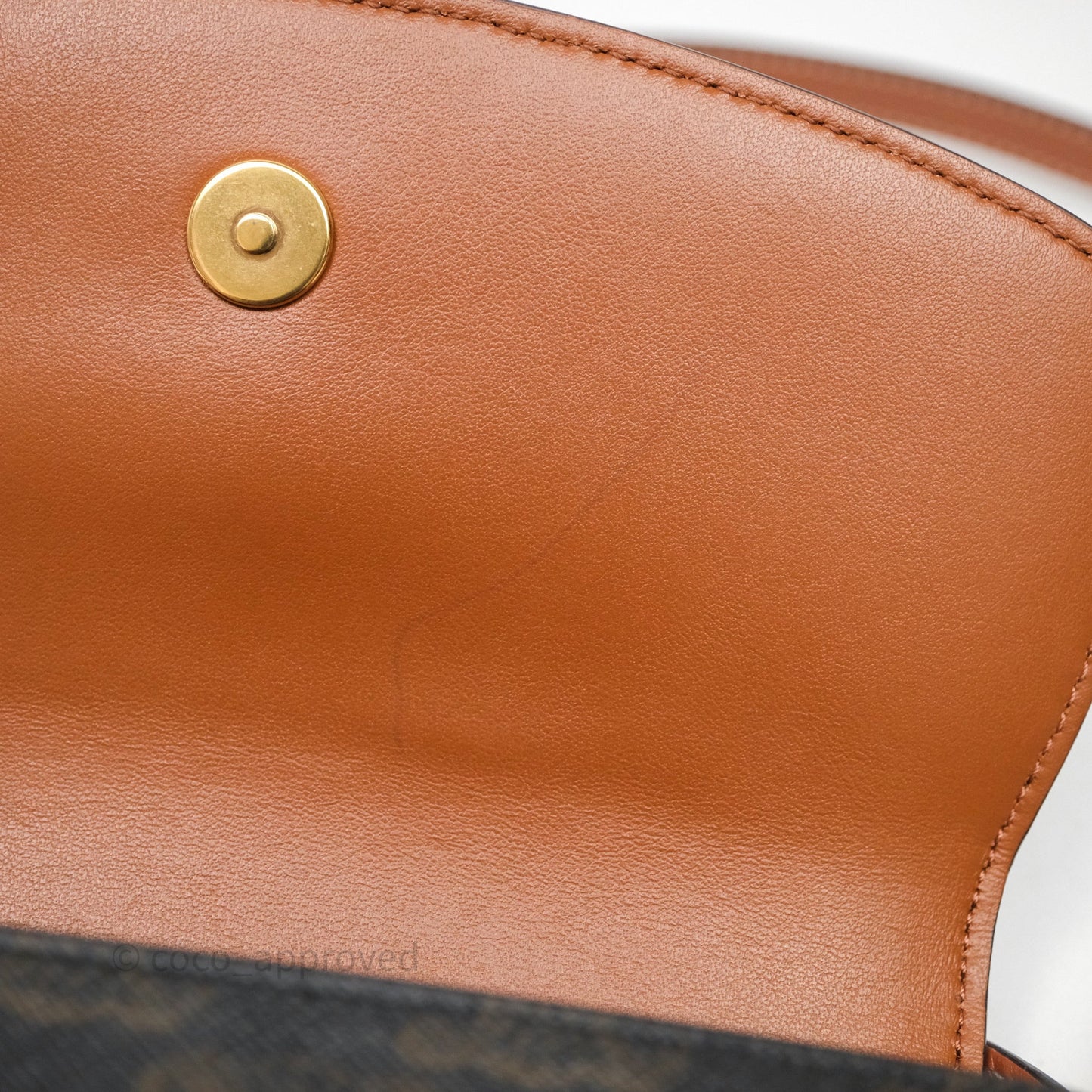 Celine Clutch on Strap Tabou Triomphe Canvas Tan Calfskin