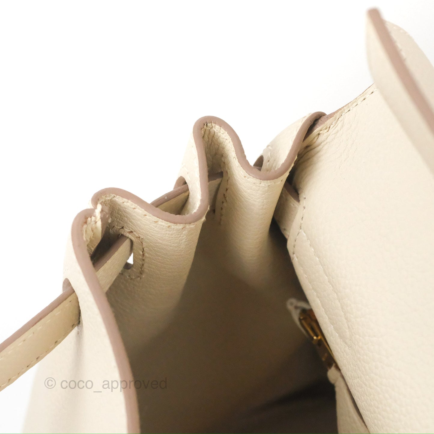 Hermès Kelly Retourne 28 Craie Togo Gold Hardware