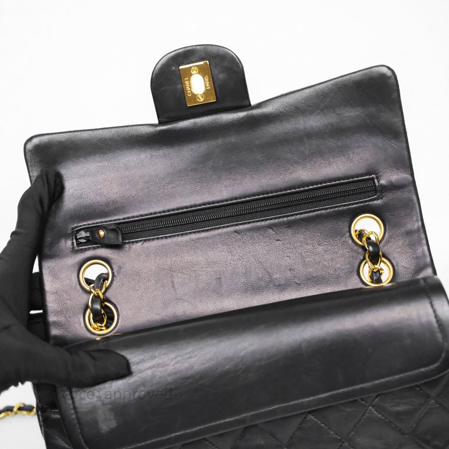 Chanel Classic Vintage Small Flap Black Lambskin 24K Gold Hardware