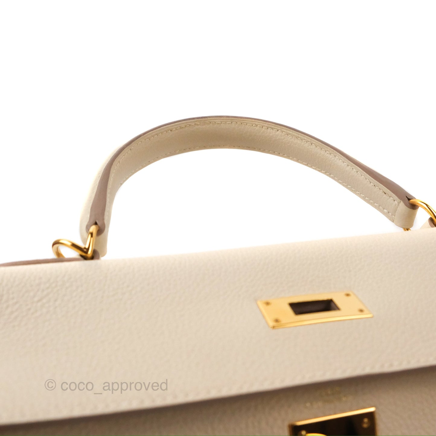 Hermès Kelly Retourne 28 Craie Togo Gold Hardware