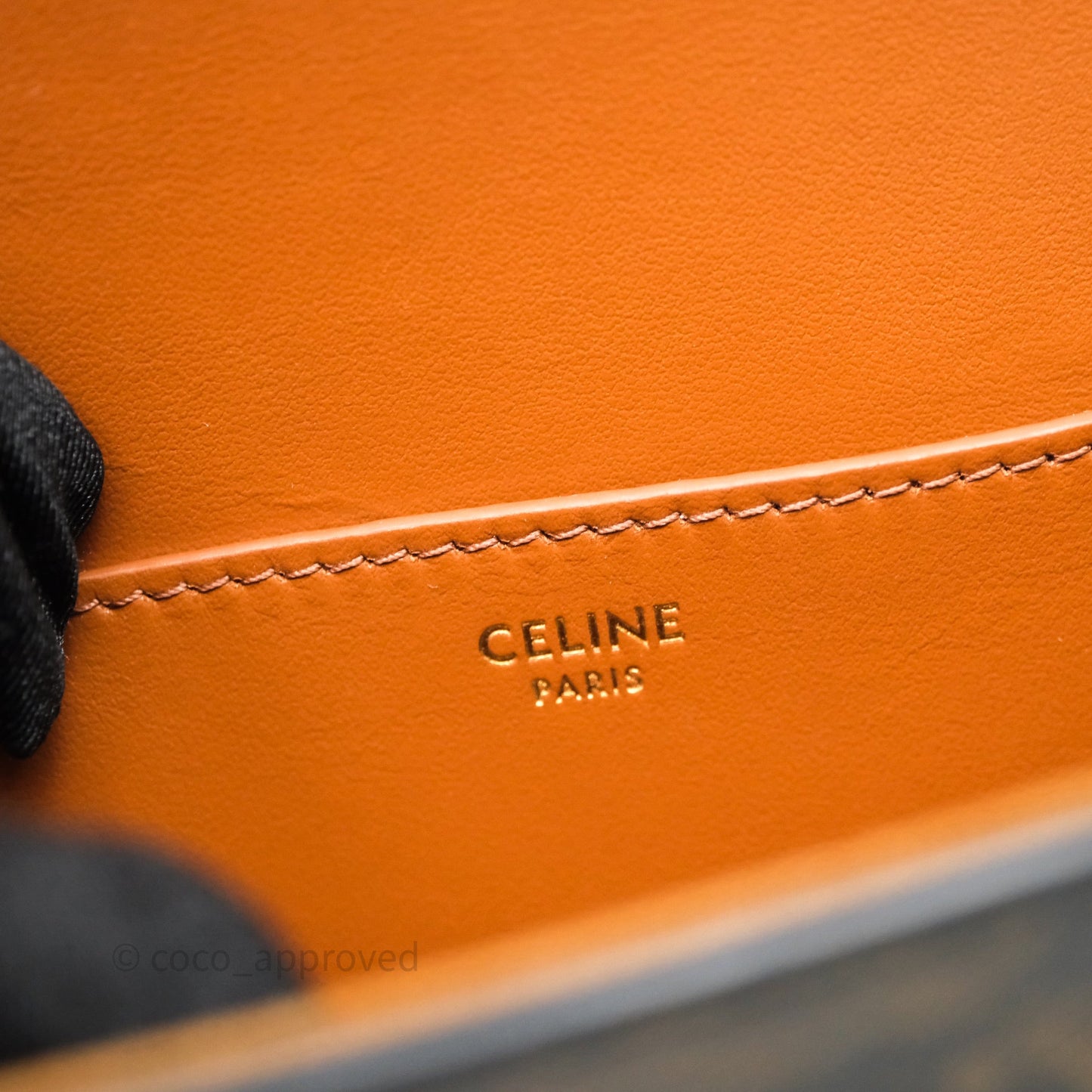 Celine Clutch on Strap Tabou Triomphe Canvas Tan Calfskin