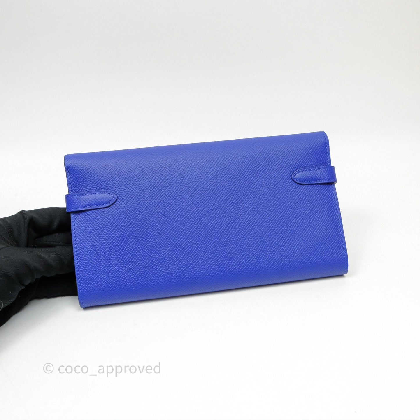 Hermès Kelly Wallet Bleu Électrique 7T Epsom Palladium Hardware