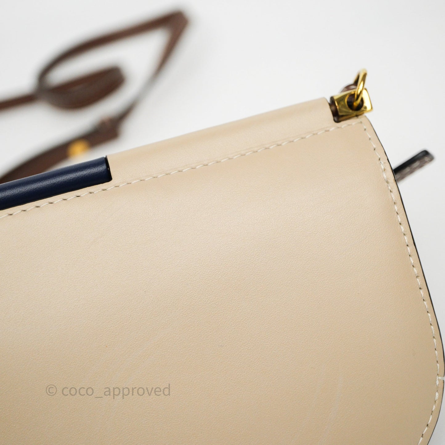 Loewe Gate Pochette Crossbody Bag Beige/ Navy Calfskin