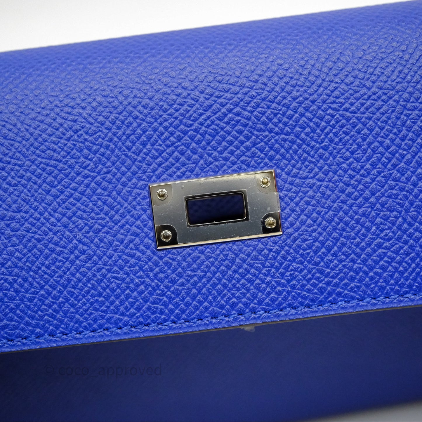 Hermès Kelly Wallet Bleu Électrique 7T Epsom Palladium Hardware