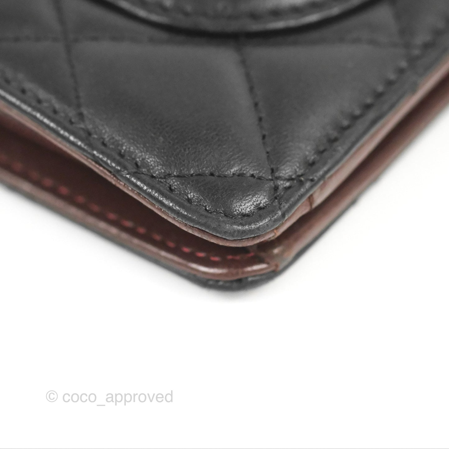 Chanel Classic Quilted Long Wallet Black Lambskin Silver Hardware