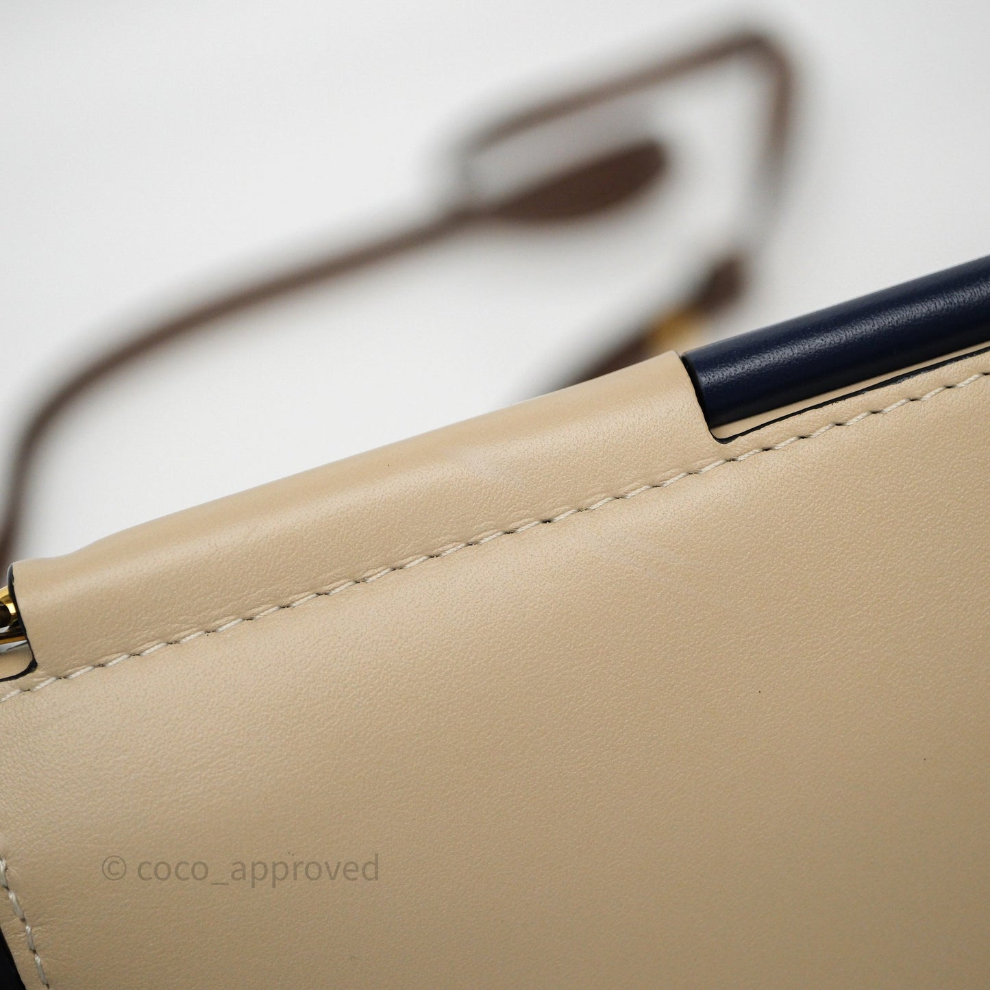Loewe Gate Pochette Crossbody Bag Beige/ Navy Calfskin