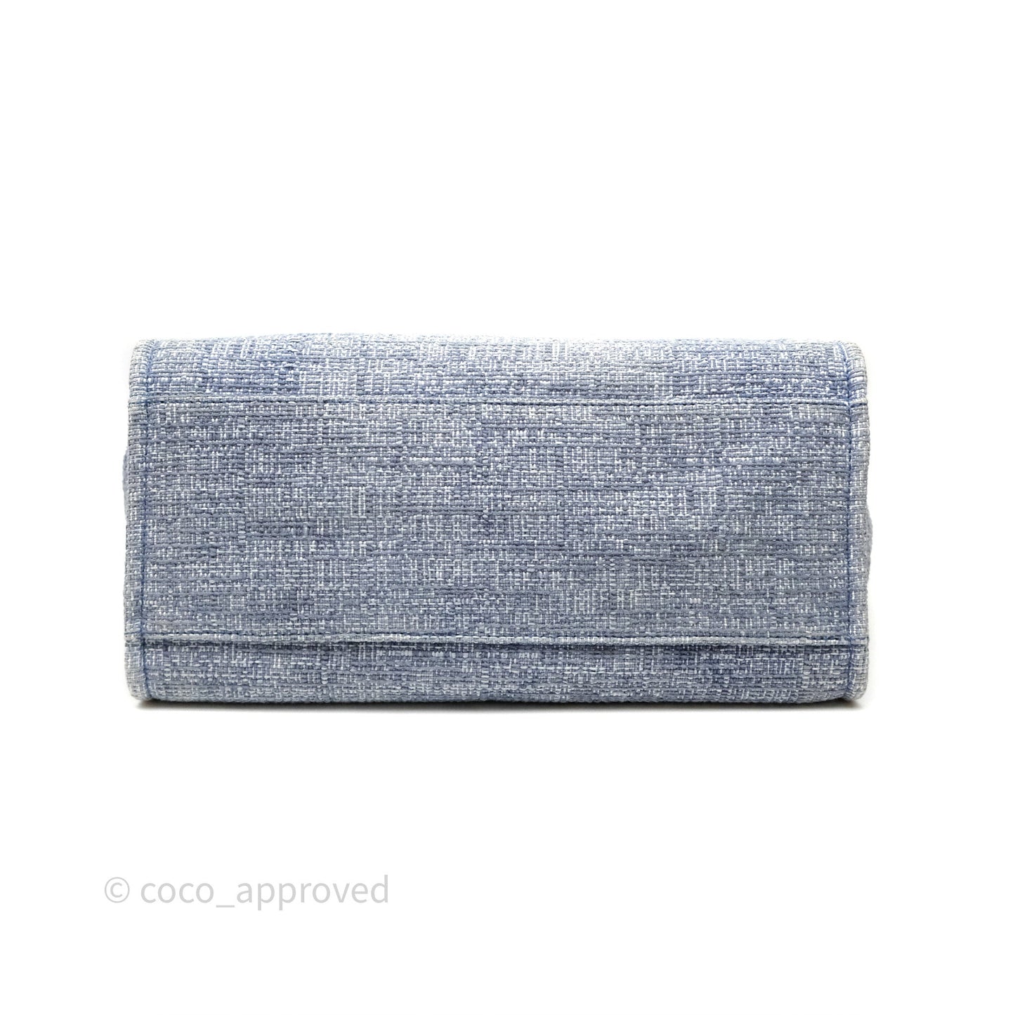 Chanel Large Deauville Blue Canvas Silver Hardware