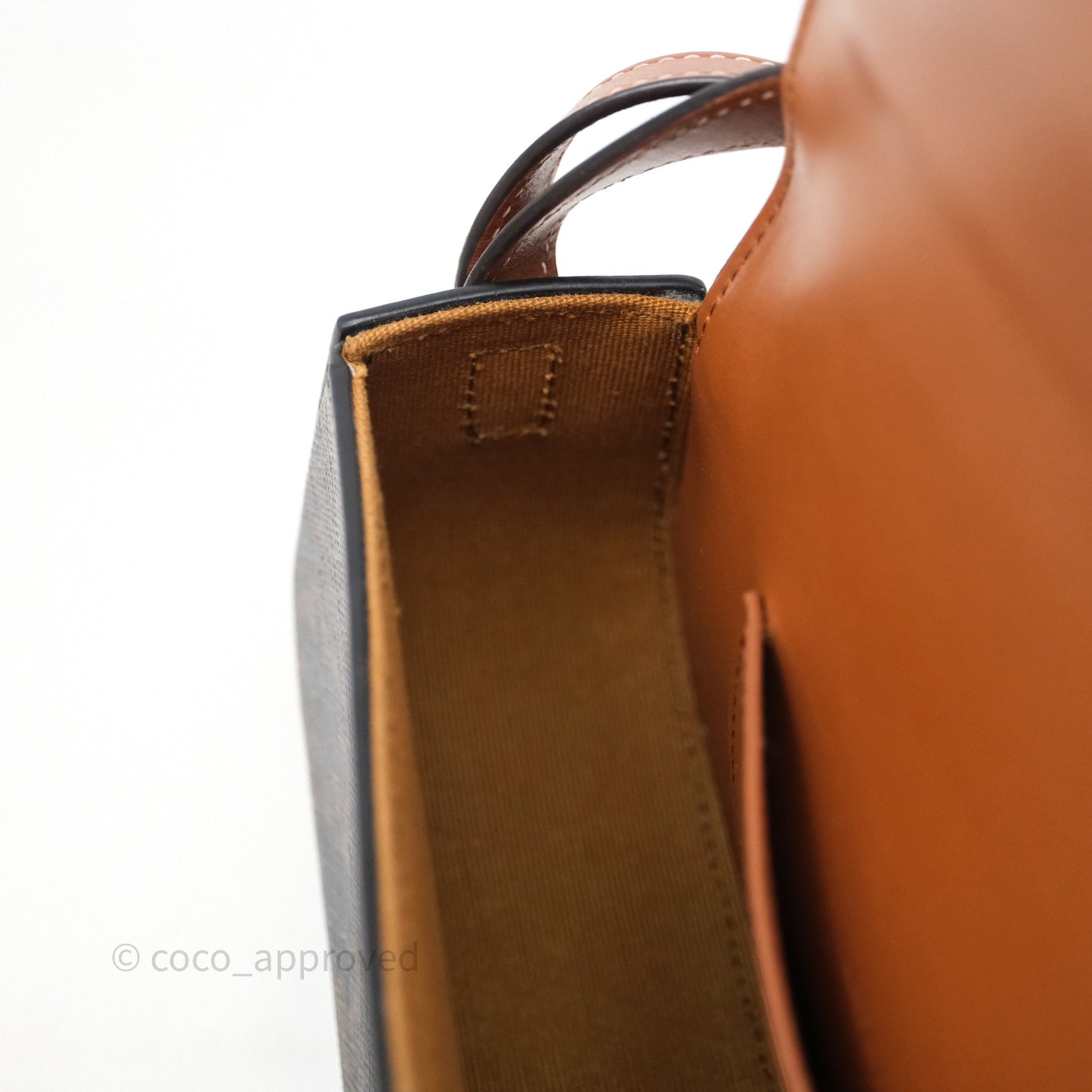 Celine Clutch on Strap Tabou Triomphe Canvas Tan Calfskin
