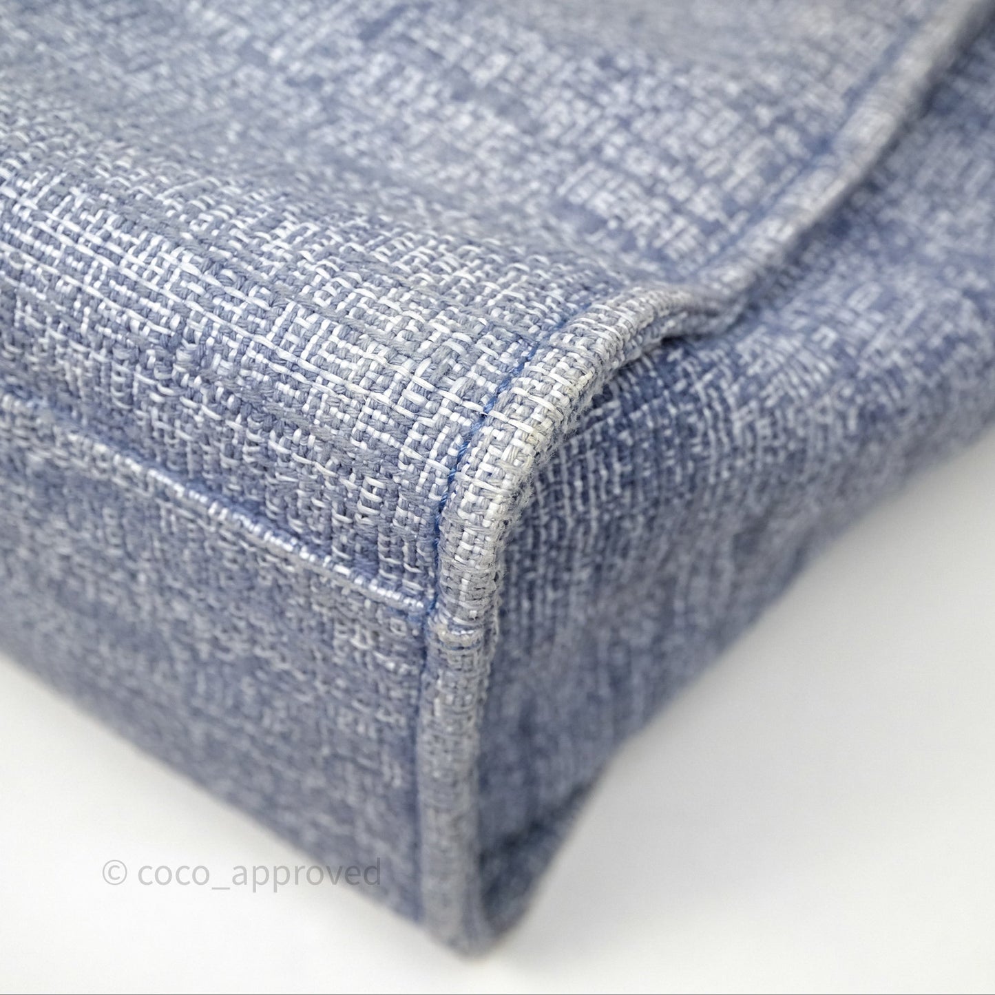 Chanel Large Deauville Blue Canvas Silver Hardware