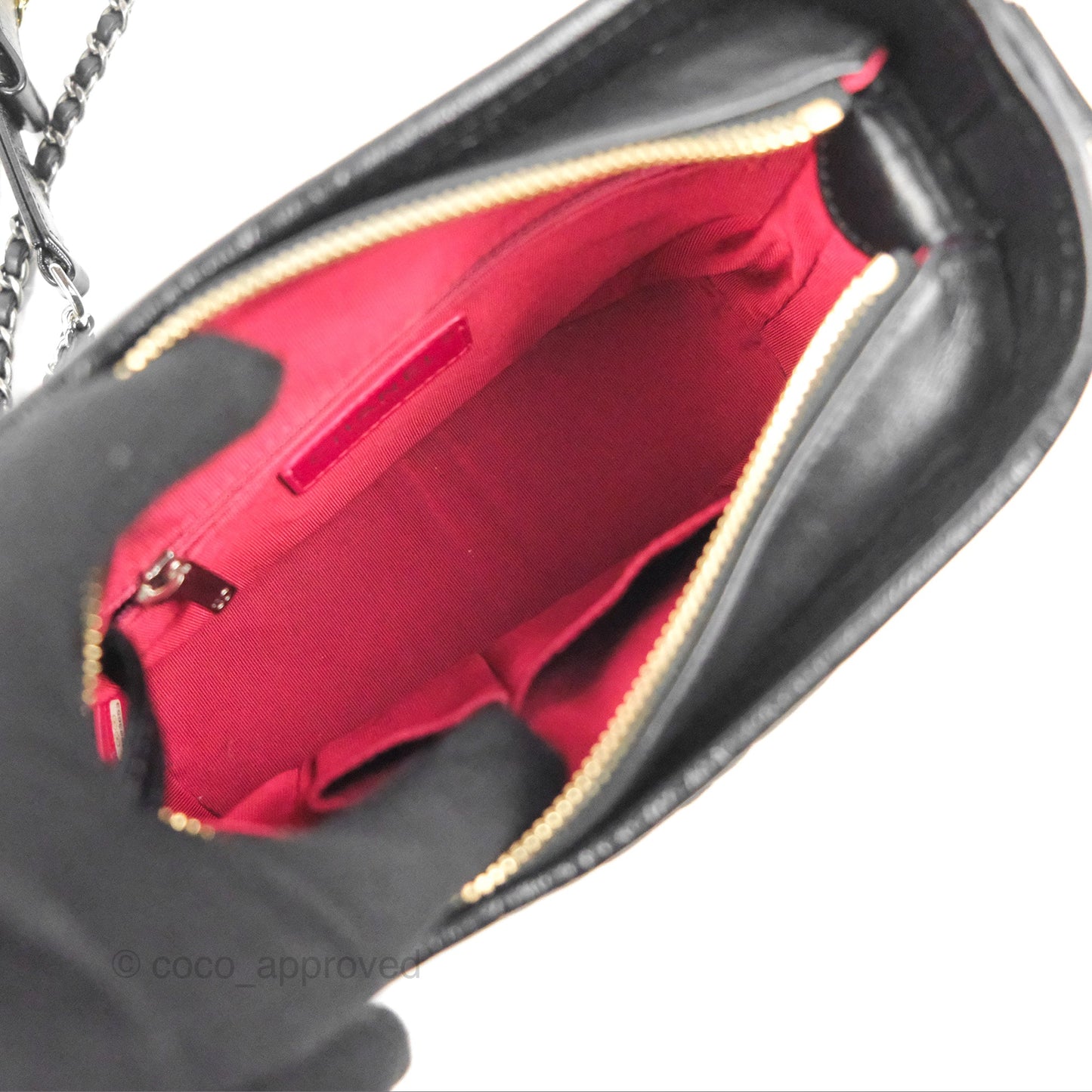 Chanel Quilted Small Gabrielle Hobo Black Aged Calfskin Mixed Hardware
