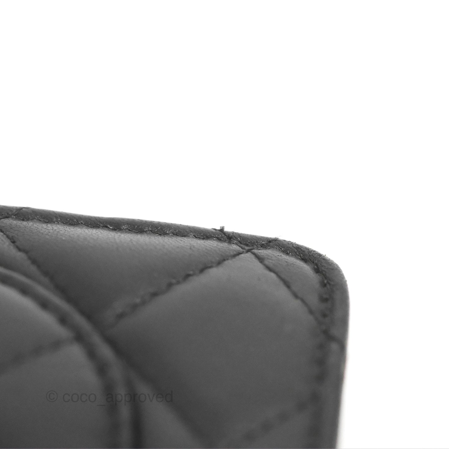 Chanel Classic Quilted Long Wallet Black Lambskin Silver Hardware