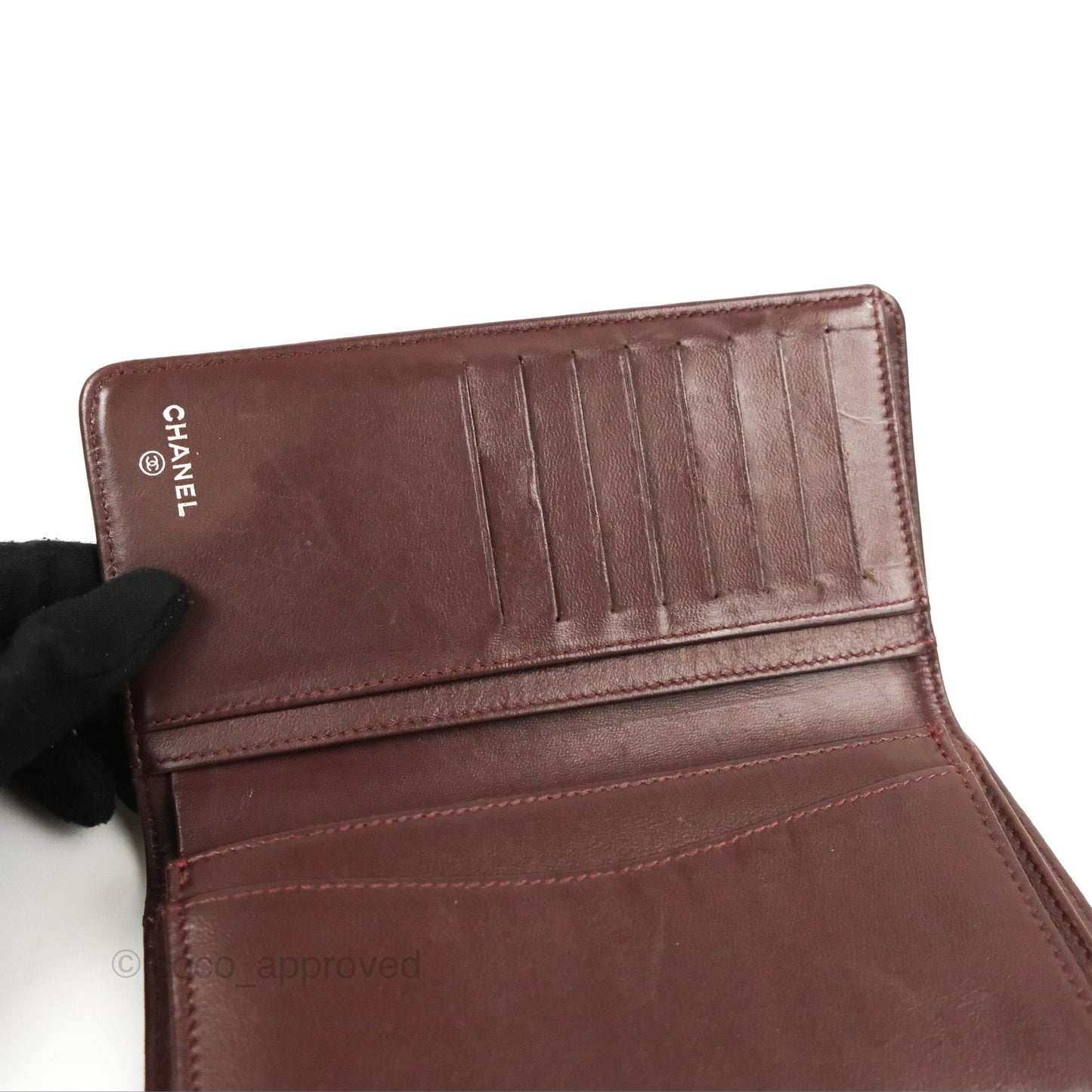 Chanel Classic Quilted Long Wallet Black Lambskin Silver Hardware