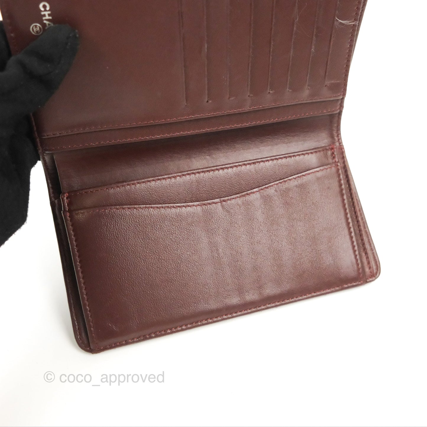 Chanel Classic Quilted Long Wallet Black Lambskin Silver Hardware