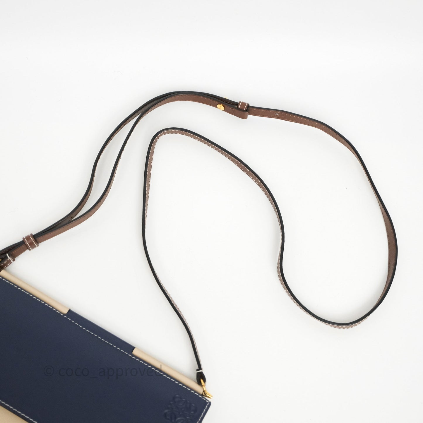 Loewe Gate Pochette Crossbody Bag Beige/ Navy Calfskin
