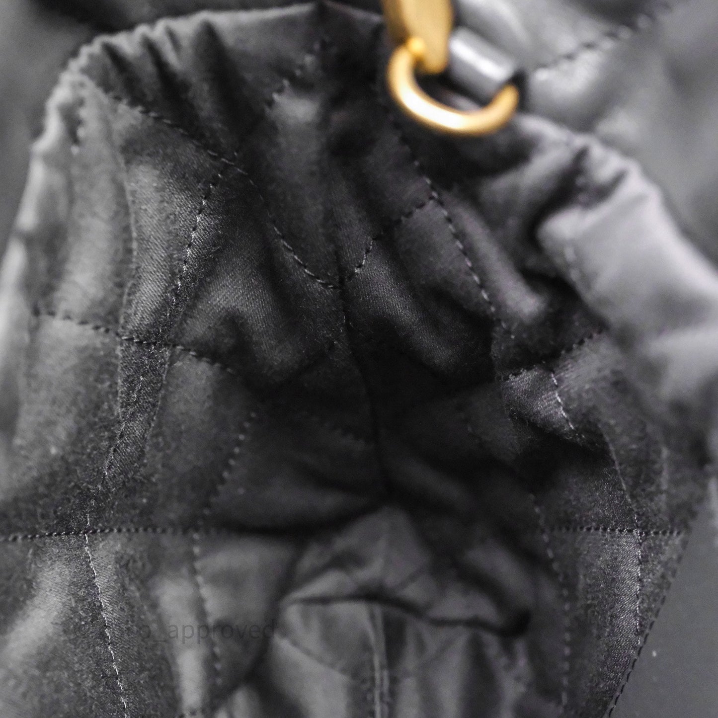 Chanel 22 Mini Bag Dark Grey Shiny Crumpled Calfskin Aged Gold Hardware