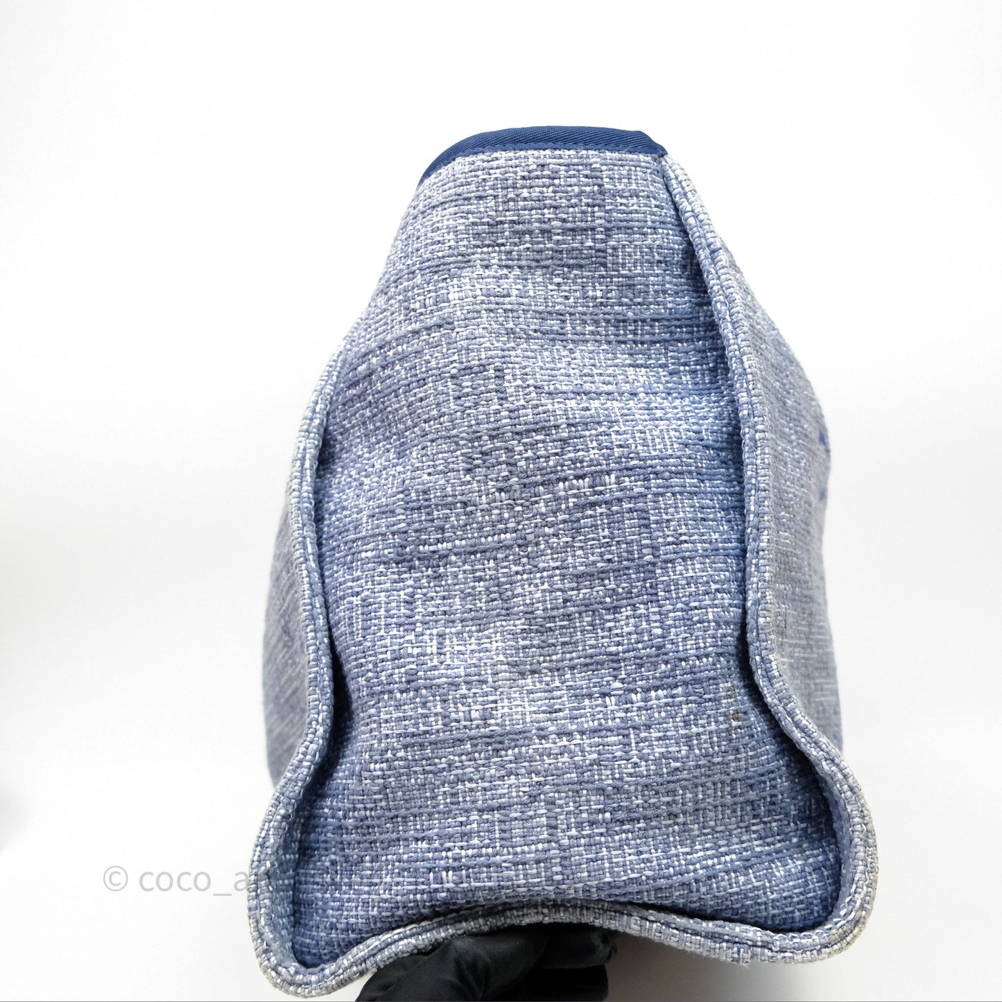 Chanel Large Deauville Blue Canvas Silver Hardware