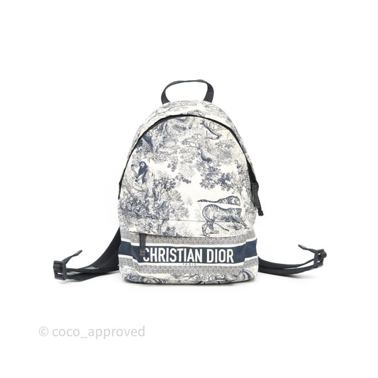 Christian Dior Toile De Jouy Diortravel Backpack White/ Blue Nylon