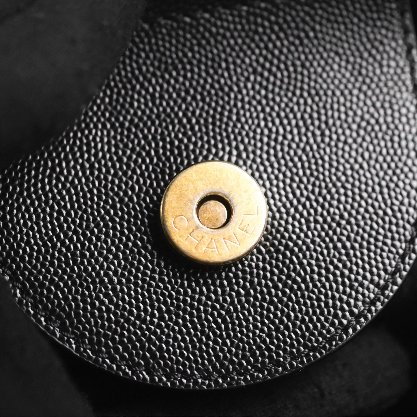 Chanel Small Studded Deauville Tote Black Caviar Gold Hardware