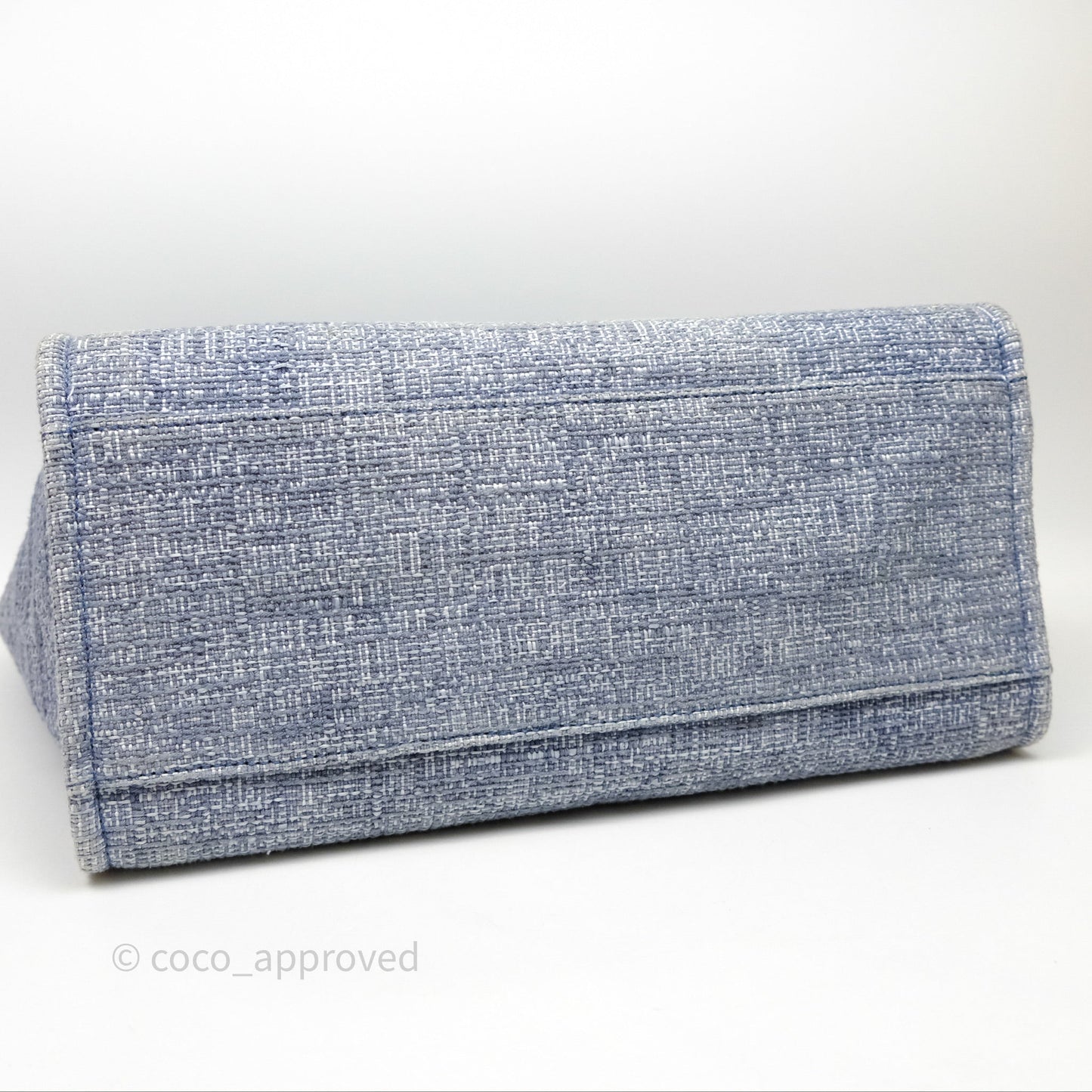 Chanel Large Deauville Blue Canvas Silver Hardware