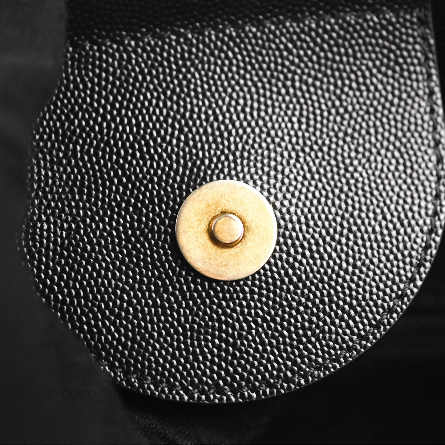 Chanel Small Studded Deauville Tote Black Caviar Gold Hardware