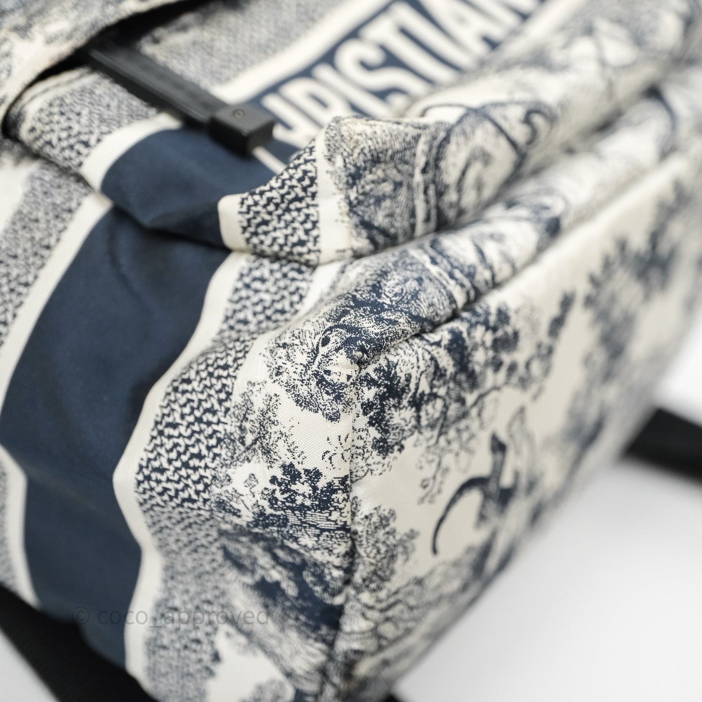 Christian Dior Toile De Jouy Diortravel Backpack White/ Blue Nylon