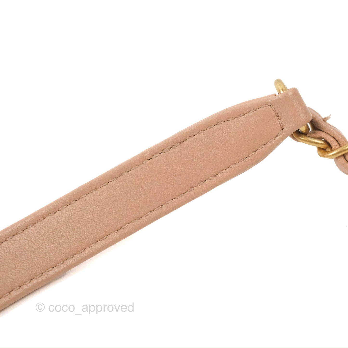 Chanel Pearl Chain Bag Nude Pink Calfskin Aged Gold Hardware