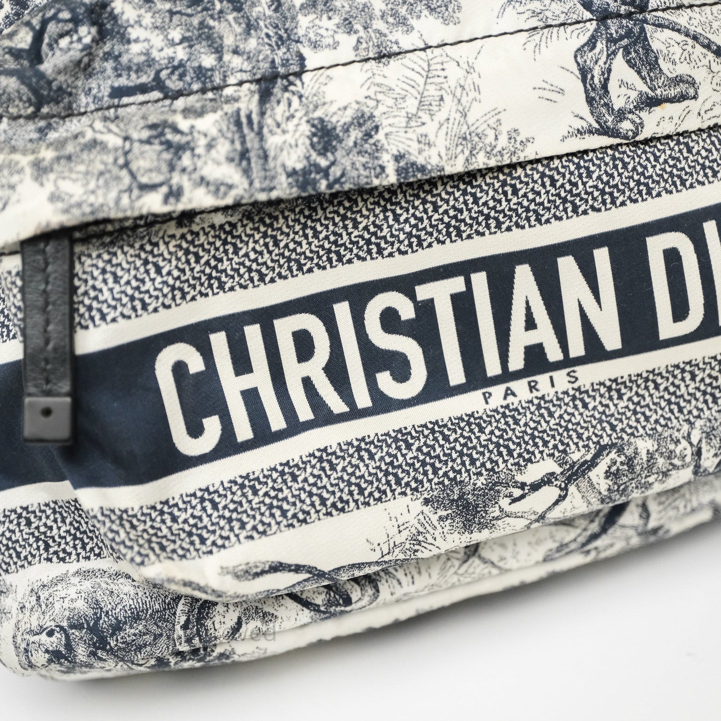 Christian Dior Toile De Jouy Diortravel Backpack White/ Blue Nylon