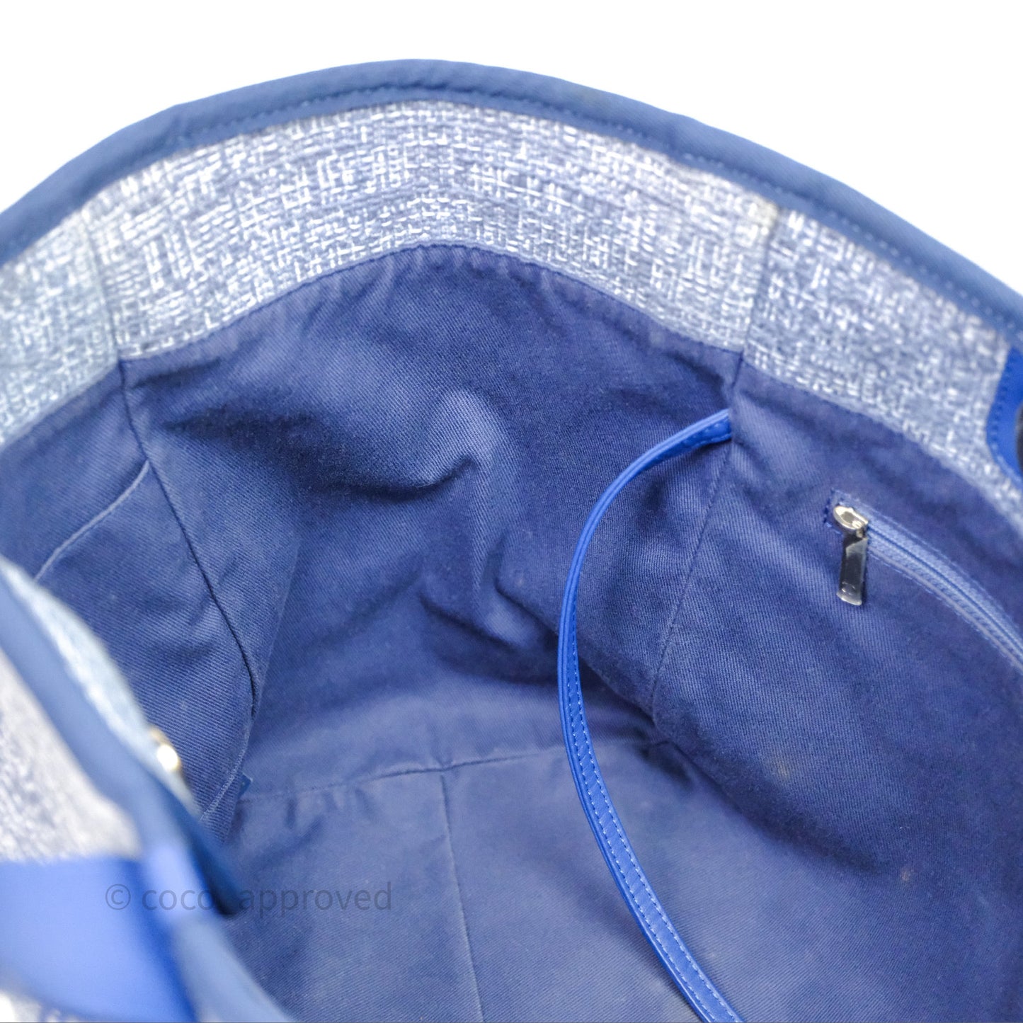 Chanel Large Deauville Blue Canvas Silver Hardware