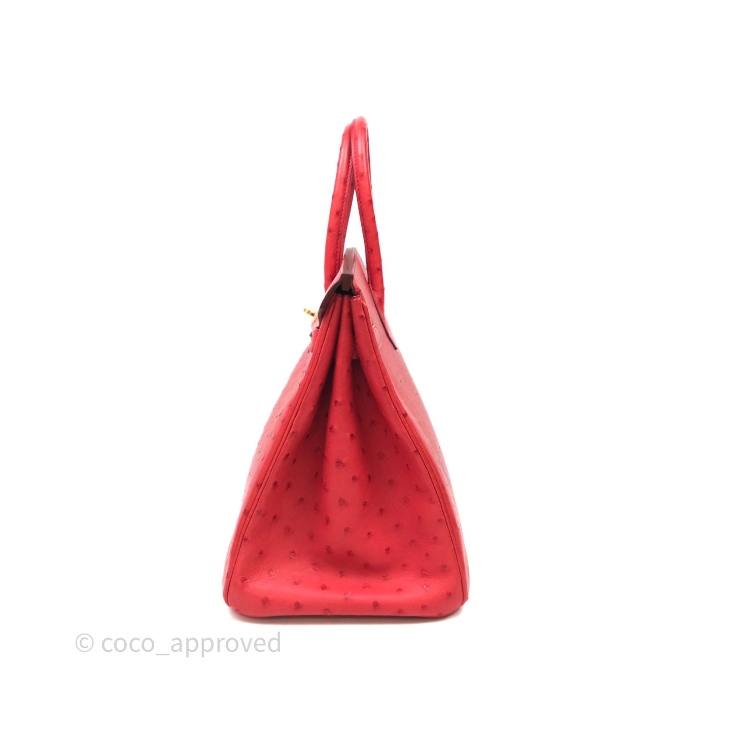 Hermes Birkin 35 Rouge Pivoine 2R Ostrich Gold Hardware
