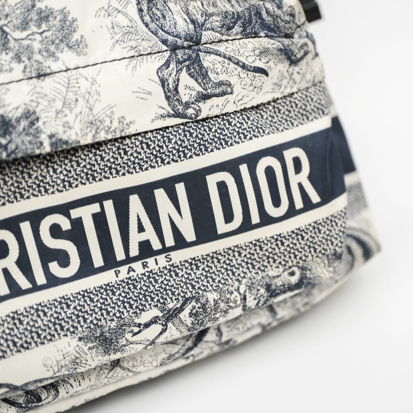 Christian Dior Toile De Jouy Diortravel Backpack White/ Blue Nylon
