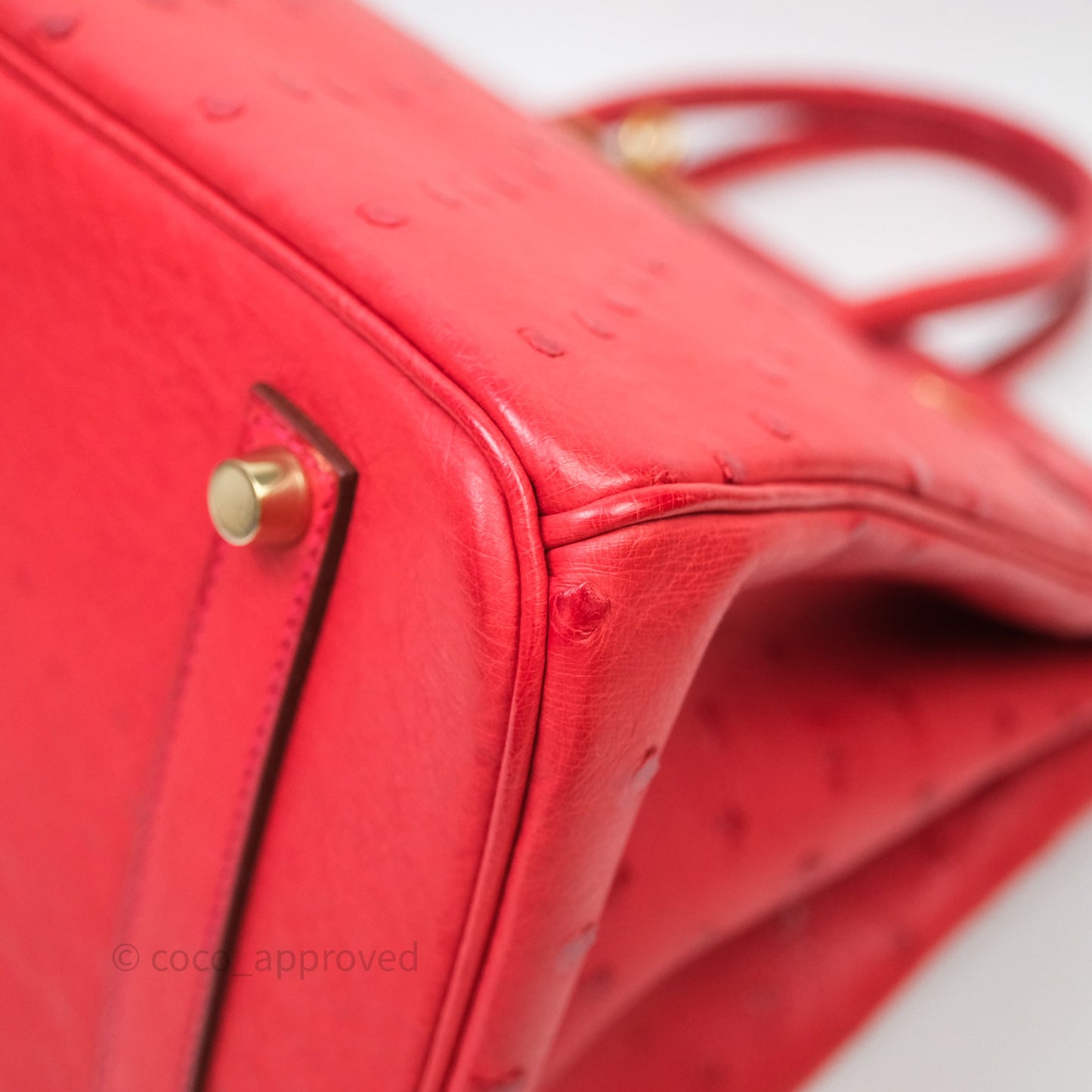 Hermes Birkin 35 Rouge Pivoine 2R Ostrich Gold Hardware