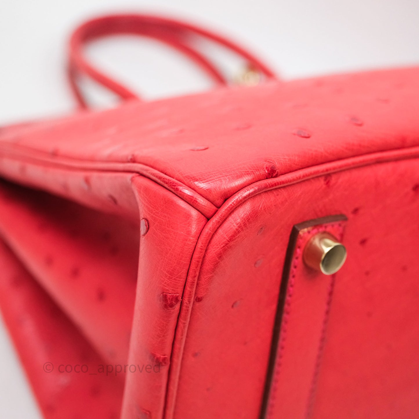 Hermes Birkin 35 Rouge Pivoine 2R Ostrich Gold Hardware