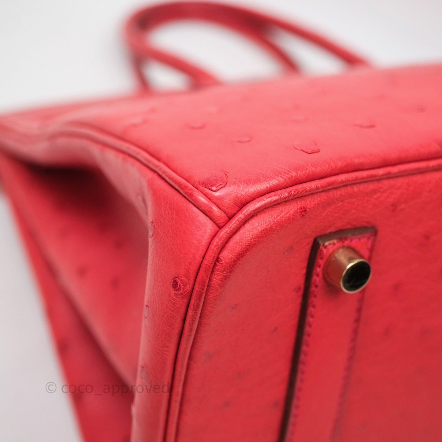 Hermes Birkin 35 Rouge Pivoine 2R Ostrich Gold Hardware